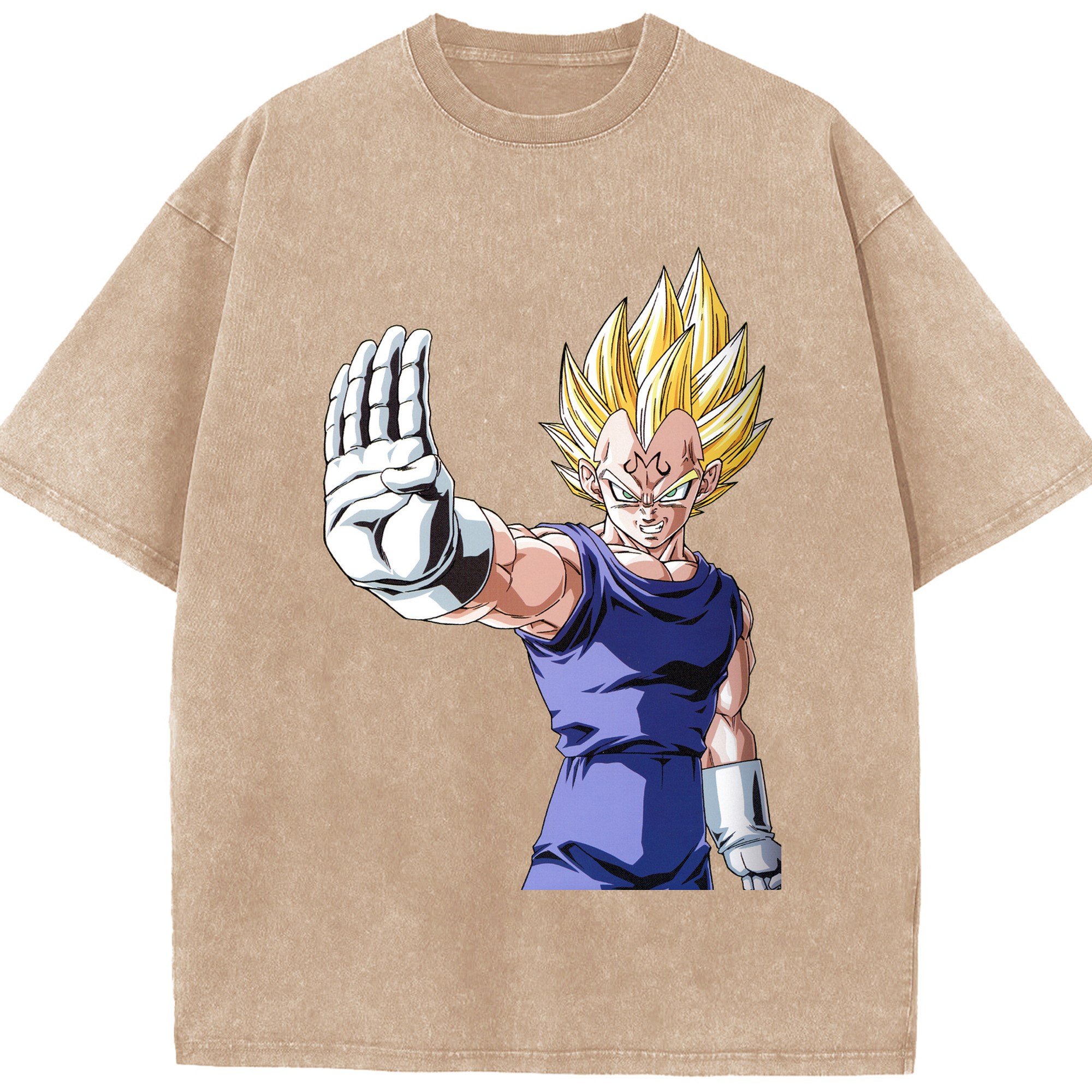 （画像用） ドラゴンボール ベジータ四世（Bejīta Yonsei）DRAGON BALL Vegeta IV 綿100% ヴィンテージ風 半袖Tシャツ（フロントプリント）
