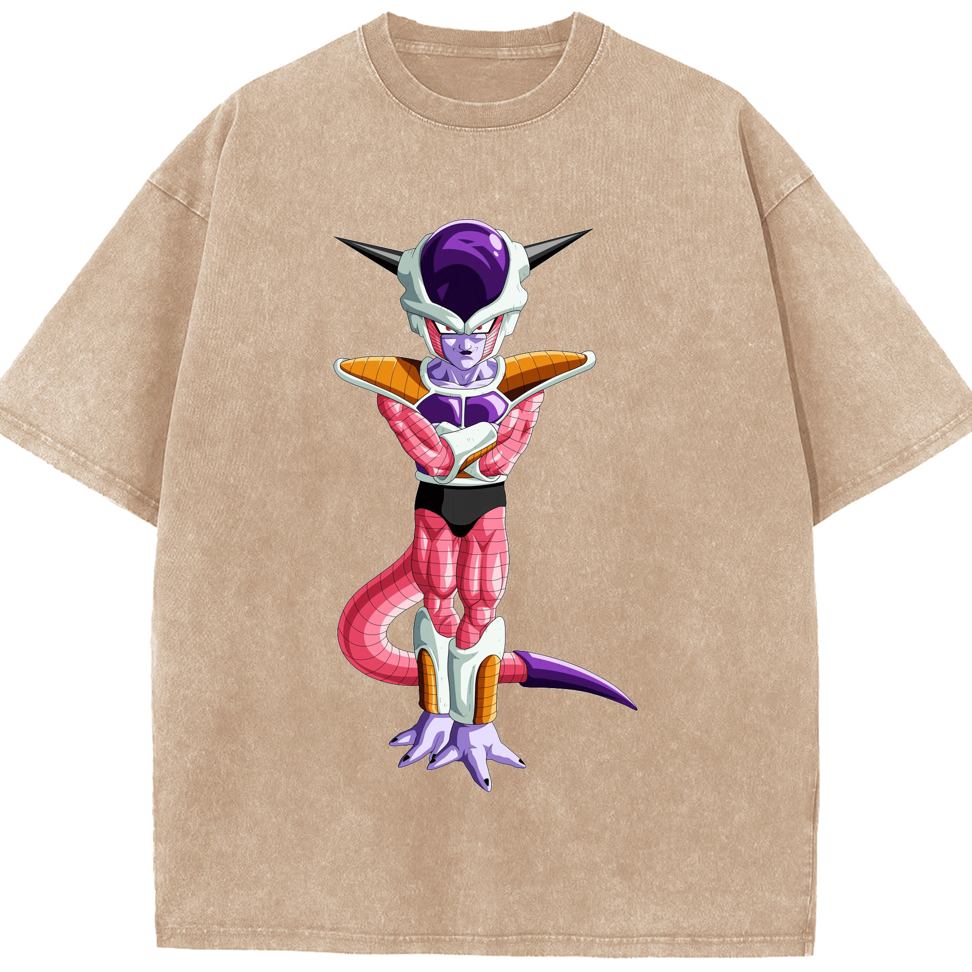 （画像用） ドラゴンボール フリーザ DRAGON BALL Frieza 綿100% ヴィンテージ風 半袖Tシャツ（フロントプリント）
