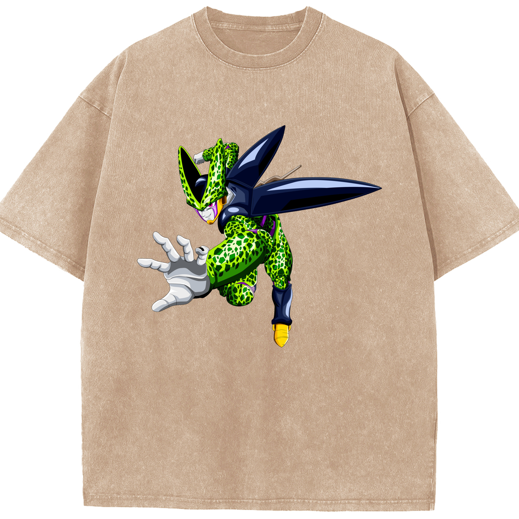 （画像用） ドラゴンボール セル DRAGON BALL Cell 綿100% ヴィンテージ風 半袖Tシャツ（フロントプリント）