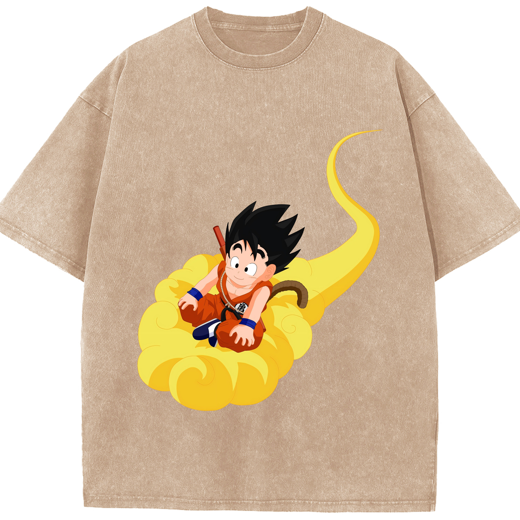 （画像用） ドラゴンボール 孫悟空（そん ごくう）Son Goku カカロット DRAGON BALL Kakarotto 綿100% ヴィンテージ風 半袖Tシャツ（フロントプリント）