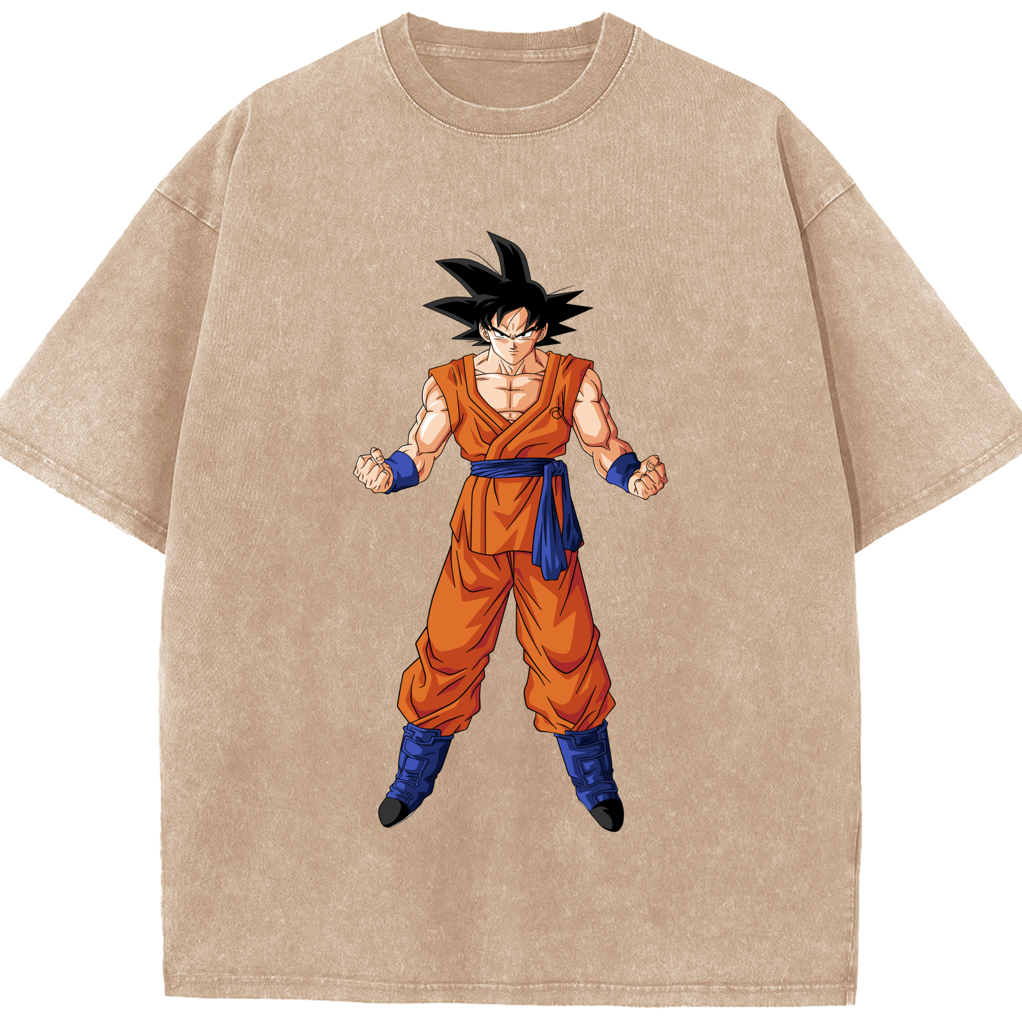 （画像用） ドラゴンボール 孫悟空（そん ごくう）Son Goku カカロット DRAGON BALL Kakarotto 綿100% ヴィンテージ風 半袖Tシャツ（フロントプリント）