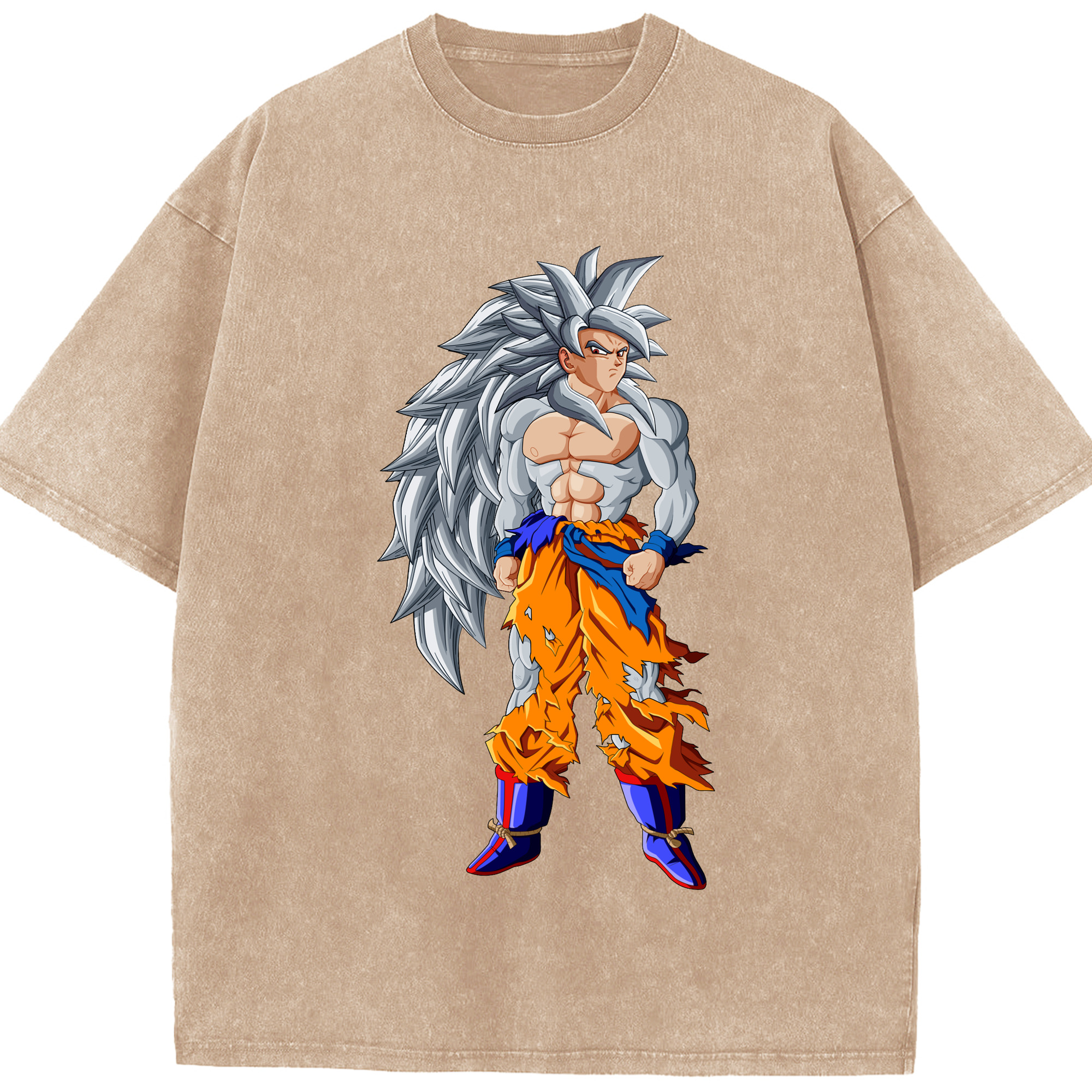 （画像用） ドラゴンボール 孫悟空（そん ごくう）Son Goku カカロット DRAGON BALL Kakarotto 綿100% ヴィンテージ風 半袖Tシャツ（フロントプリント）