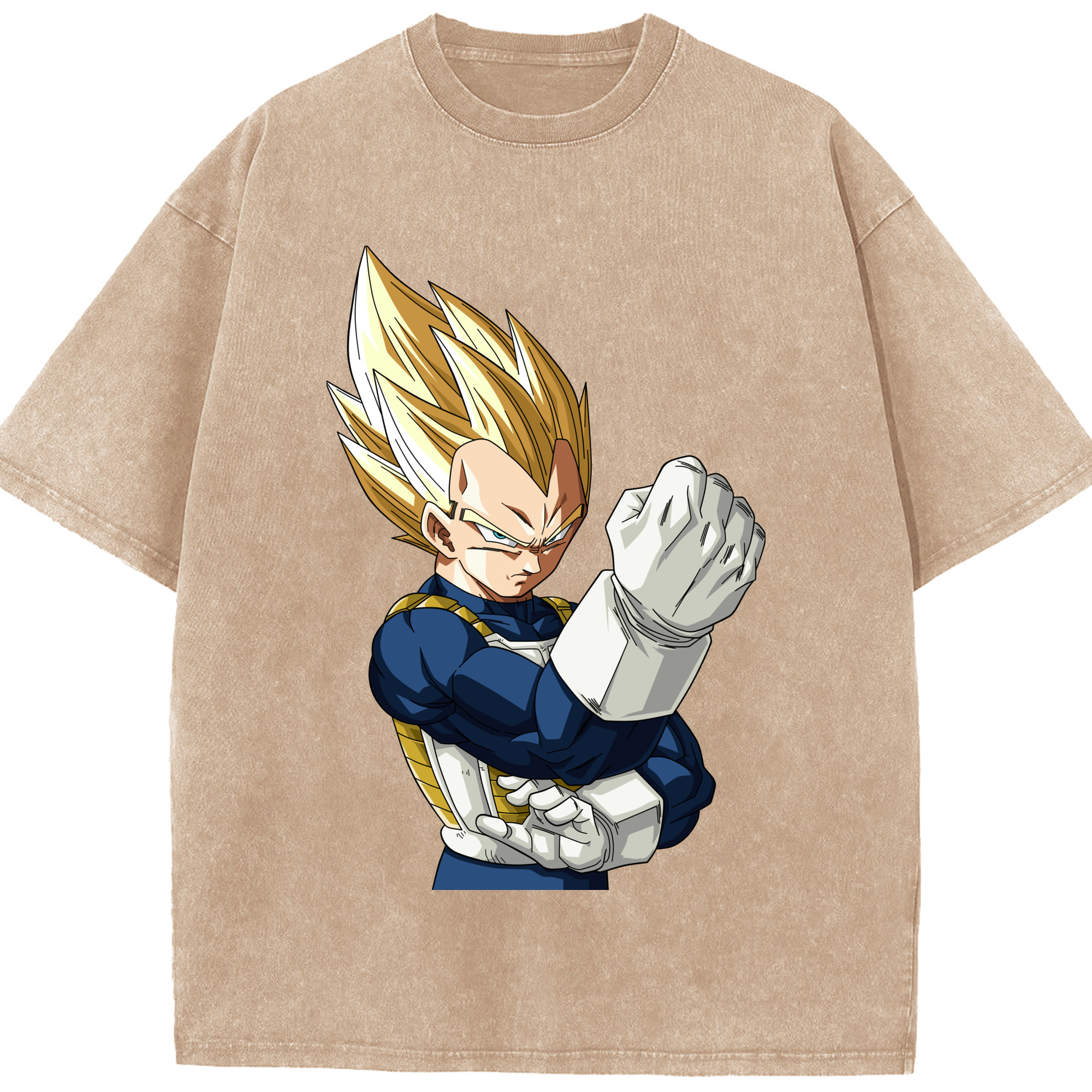 （画像用） ドラゴンボール ベジータ四世（Bejīta Yonsei）DRAGON BALL Vegeta IV 綿100% ヴィンテージ風 半袖Tシャツ（フロントプリント）