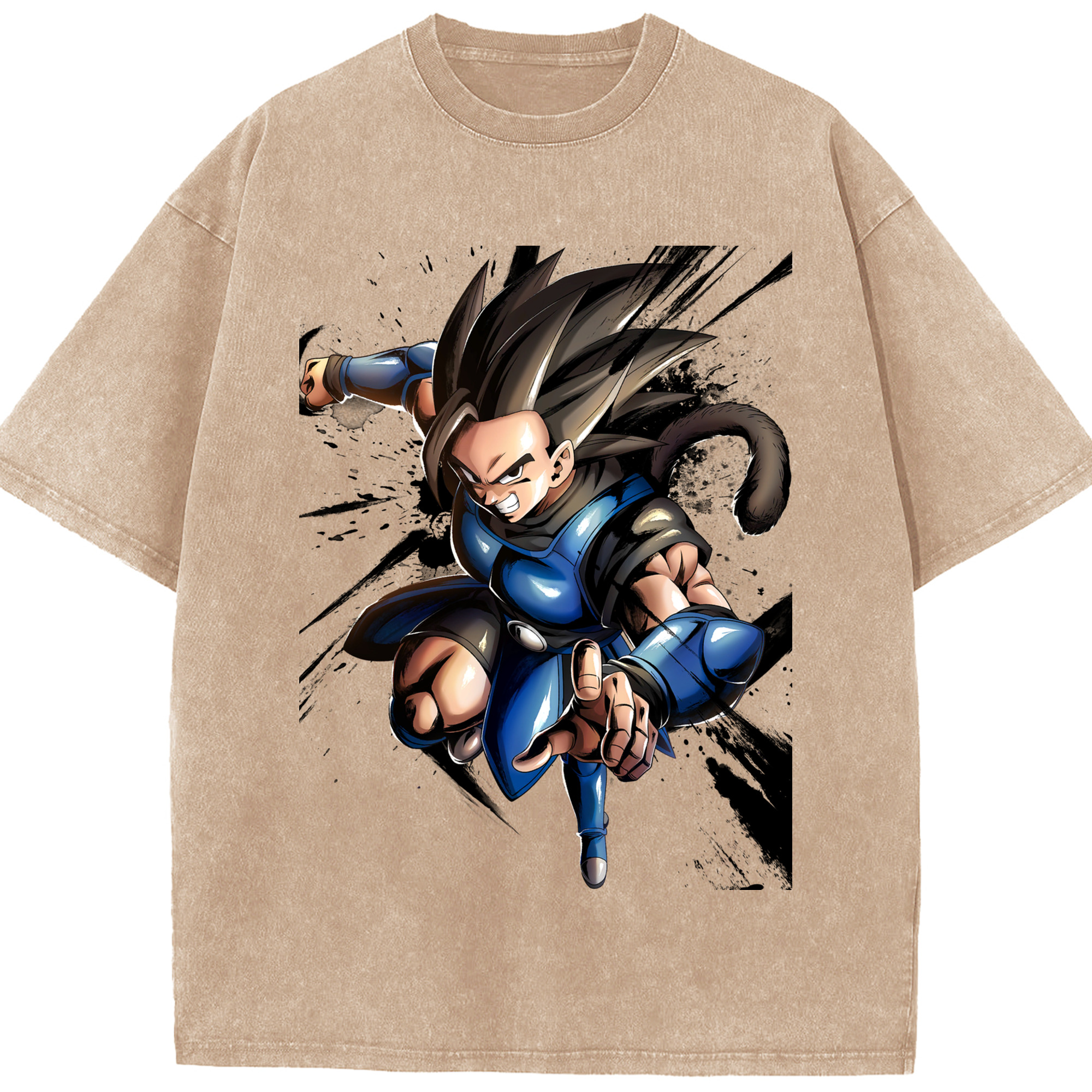（画像用） ドラゴンボール ベジータ四世（Bejīta Yonsei）DRAGON BALL Vegeta IV 綿100% ヴィンテージ風 半袖Tシャツ（フロントプリント）
