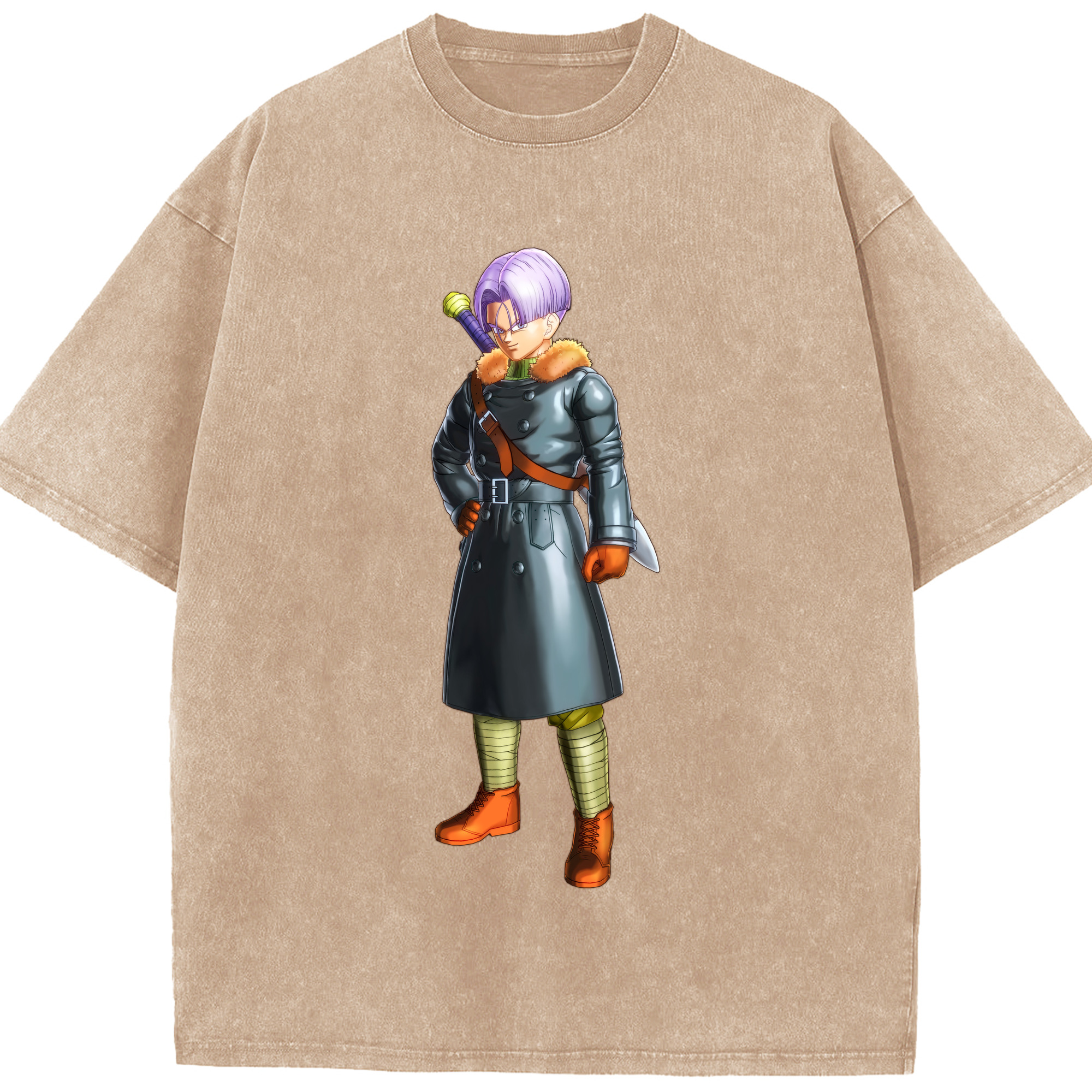 （画像用） ドラゴンボール トランクス（Torankusu）DRAGON BALL Trunks 綿100% ヴィンテージ風 半袖Tシャツ（フロントプリント）