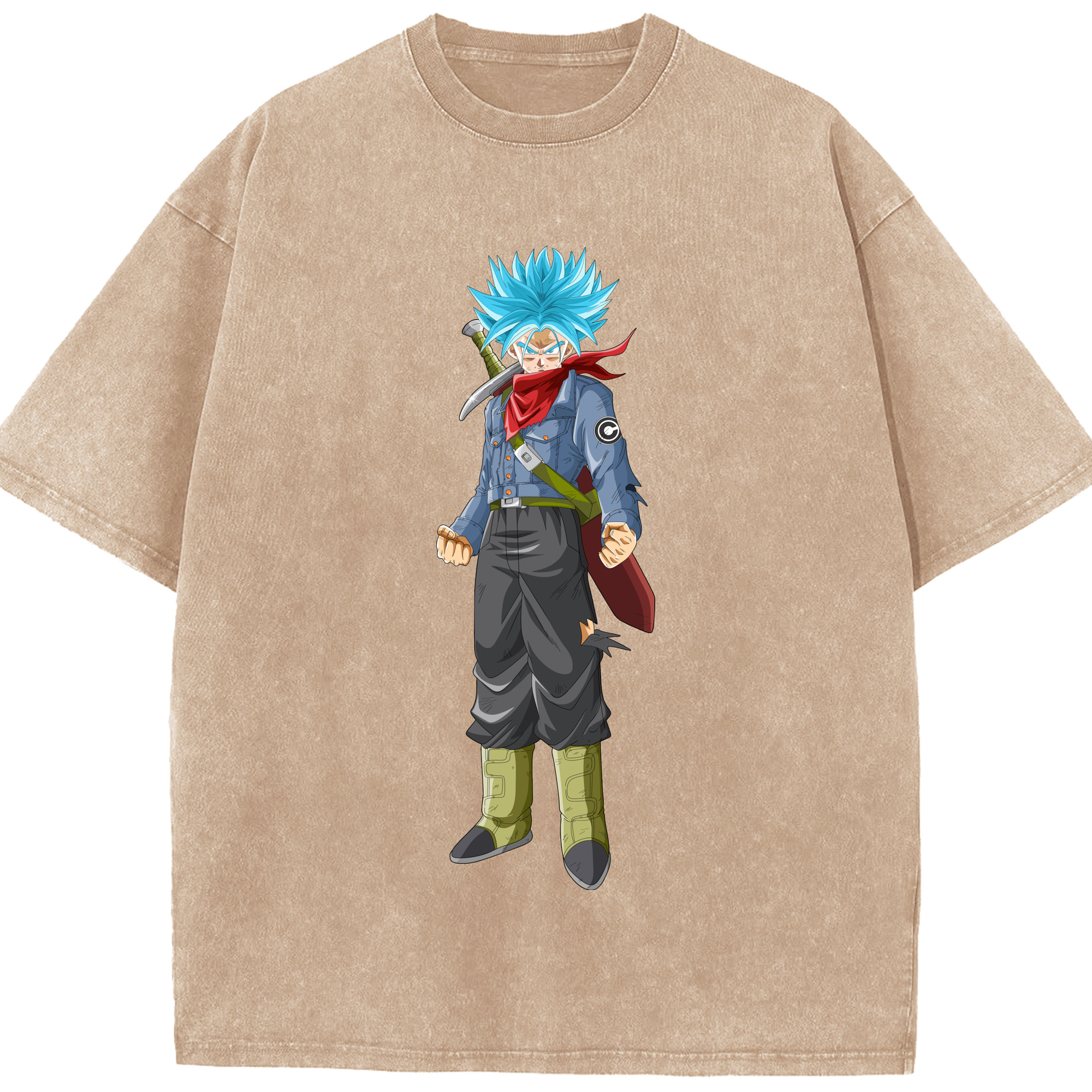 （画像用） ドラゴンボール トランクス（Torankusu）DRAGON BALL Trunks 綿100% ヴィンテージ風 半袖Tシャツ（フロントプリント）