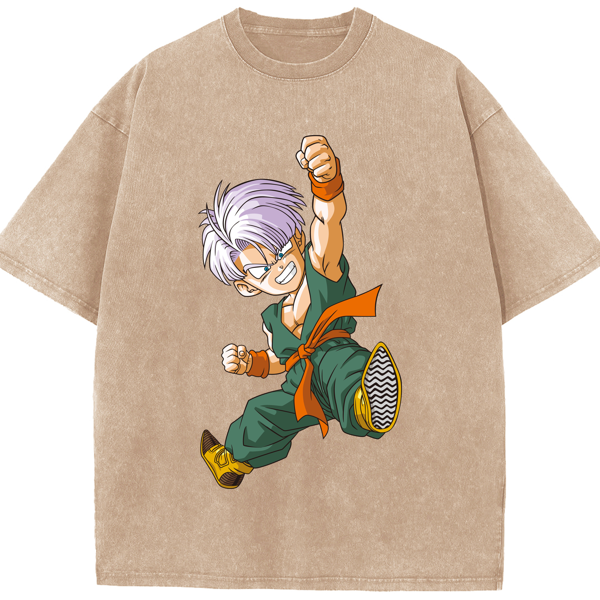（画像用） ドラゴンボール トランクス（Torankusu）DRAGON BALL Trunks 綿100% ヴィンテージ風 半袖Tシャツ（フロントプリント）