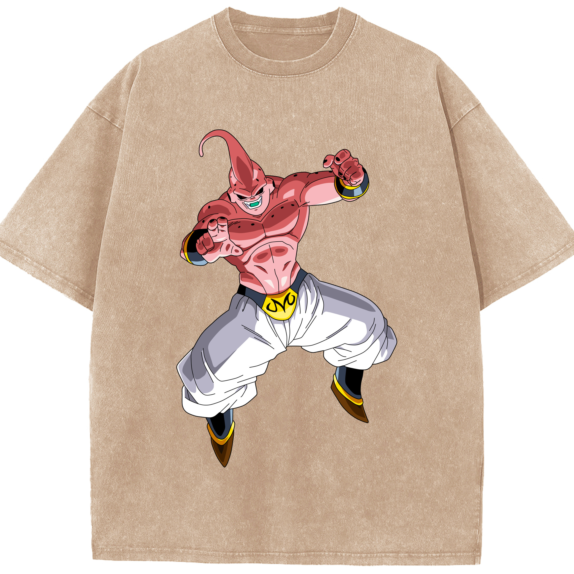 ドラゴンボール 魔人ブウ DRAGON BALL Majin Buu 綿100% ヴィンテージ風 半袖Tシャツ（フロントプリント）