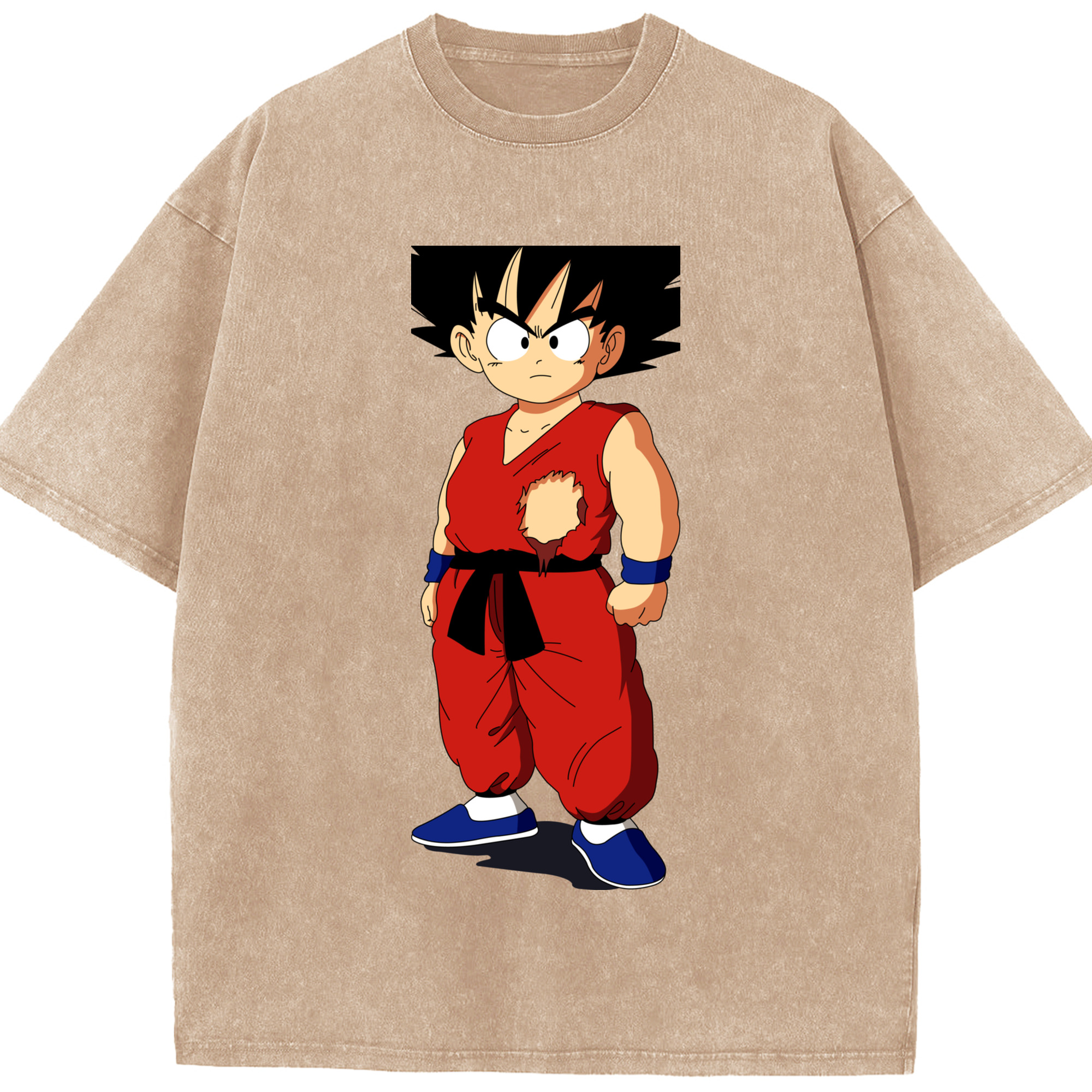 （画像用） ドラゴンボール 孫悟空（そん ごくう）Son Goku カカロット DRAGON BALL Kakarotto 綿100% ヴィンテージ風 半袖Tシャツ（フロントプリント）