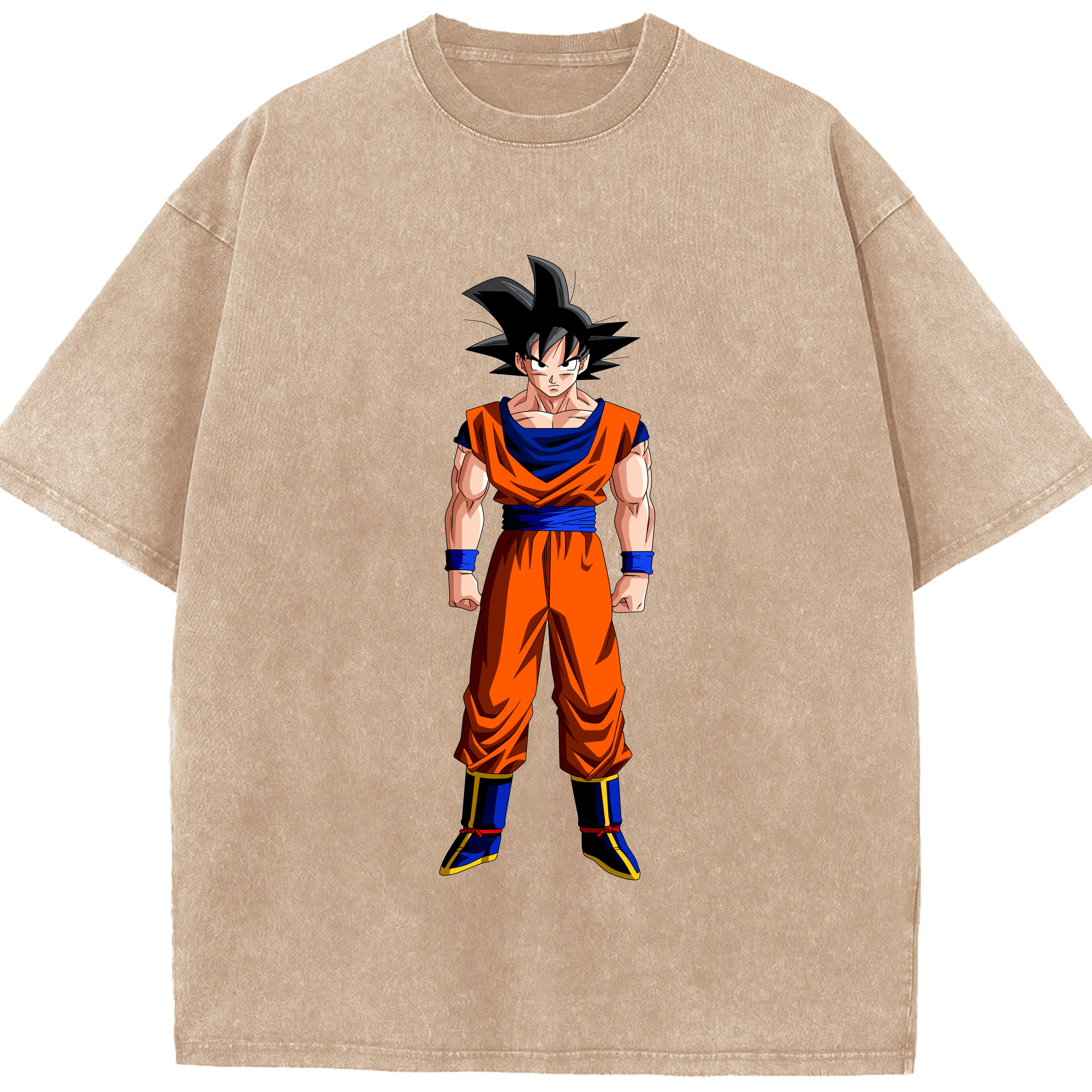 （画像用） ドラゴンボール 孫悟空（そん ごくう）Son Goku カカロット DRAGON BALL Kakarotto 綿100% ヴィンテージ風 半袖Tシャツ（フロントプリント）