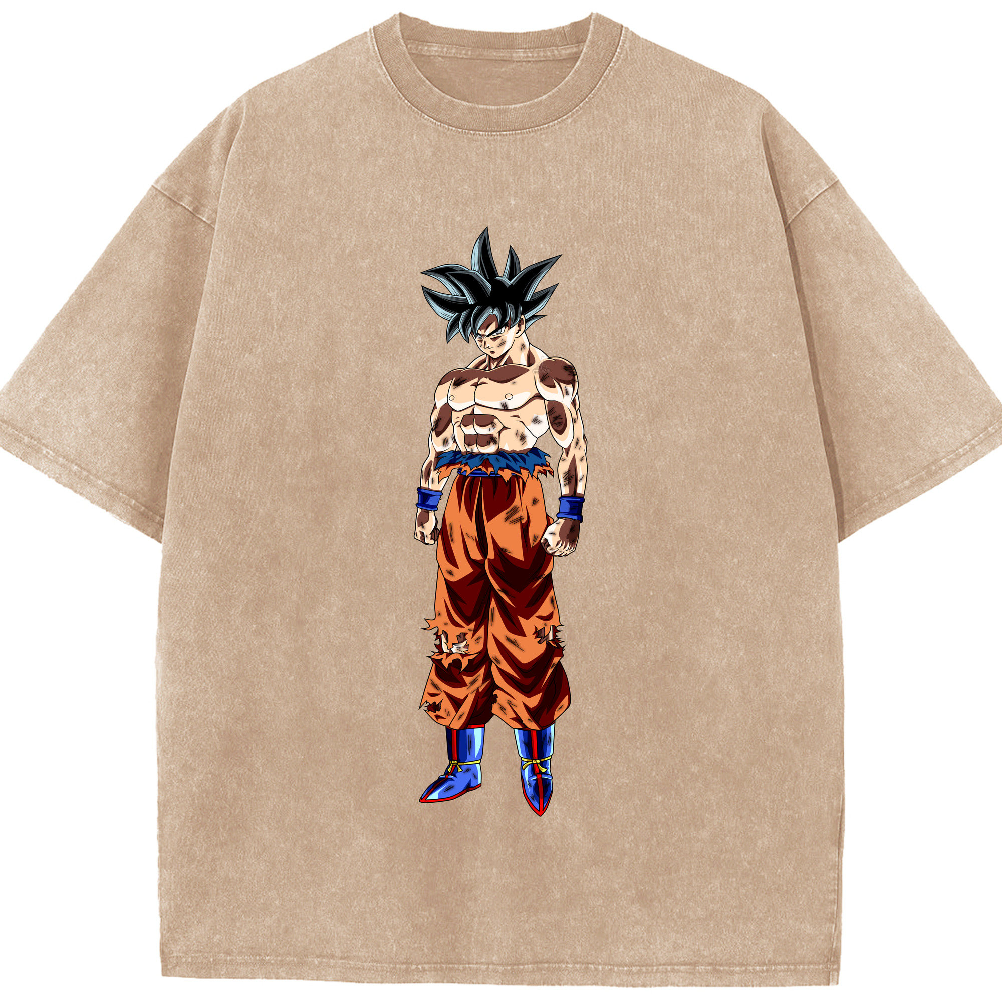 （画像用） ドラゴンボール 孫悟空（そん ごくう）Son Goku カカロット DRAGON BALL Kakarotto 綿100% ヴィンテージ風 半袖Tシャツ（フロントプリント）