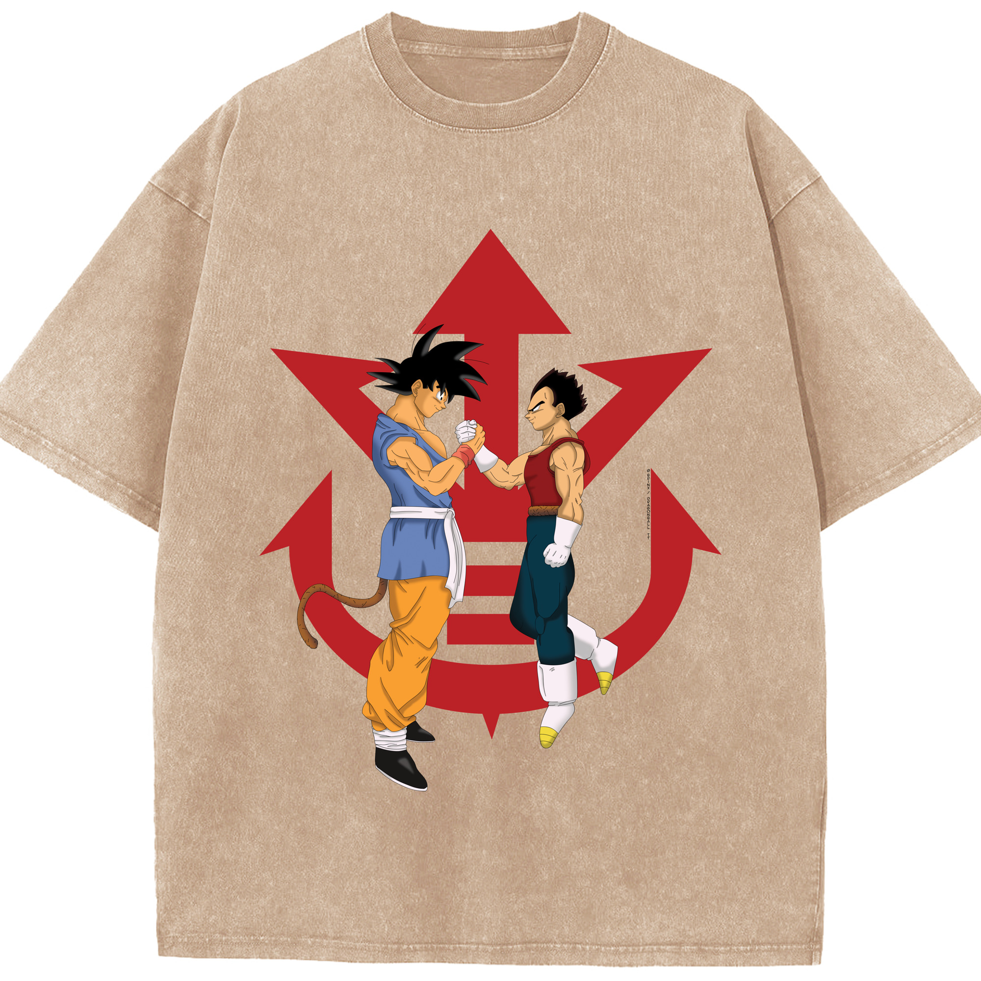 （画像用） ドラゴンボール 孫悟空（そん ごくう）Son Goku カカロット DRAGON BALL Kakarotto 綿100% ヴィンテージ風 半袖Tシャツ（フロントプリント）