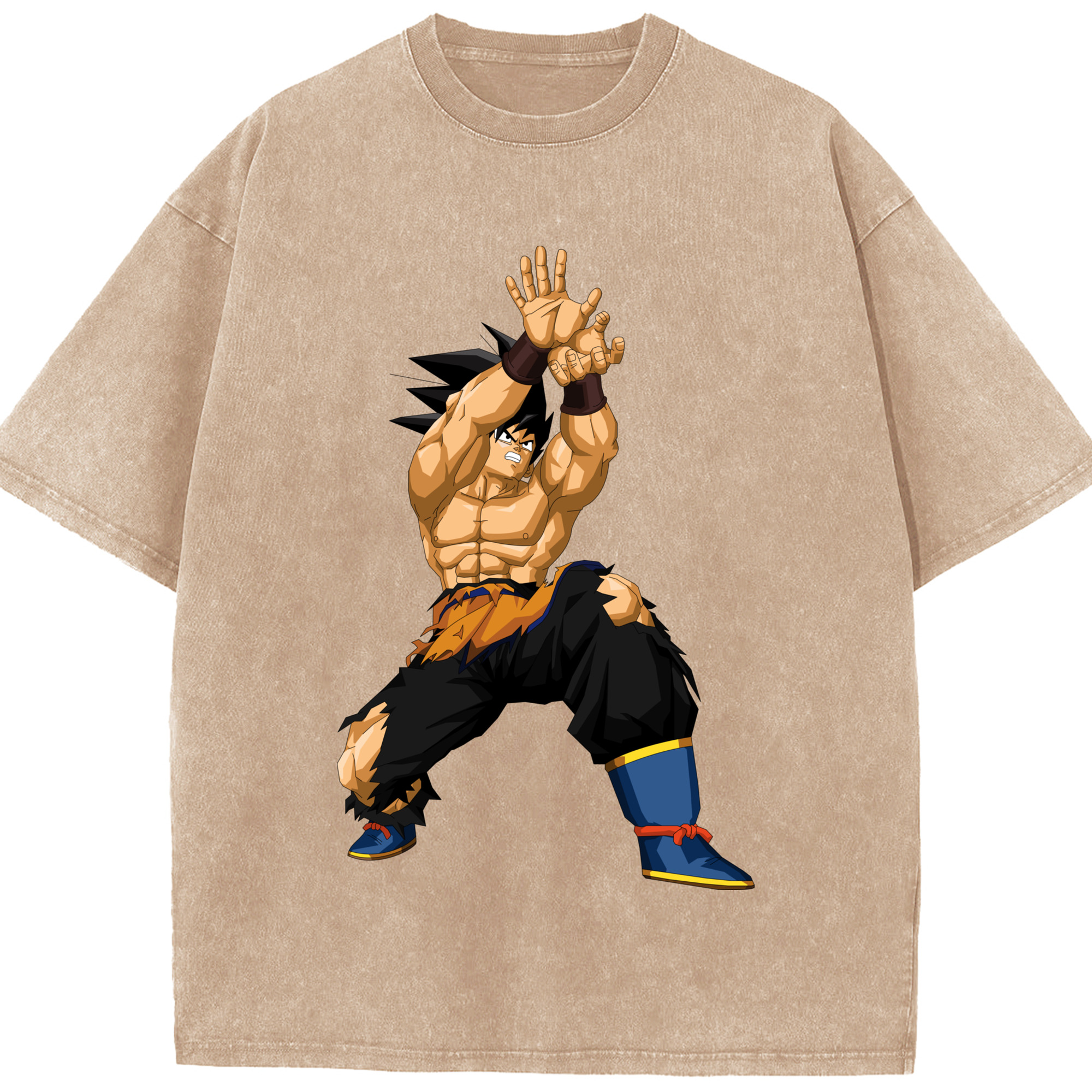 ドラゴンボール 孫悟空（そん ごくう）Son Goku カカロット DRAGON BALL Kakarotto 綿100% ヴィンテージ風 半袖Tシャツ（フロントプリント）