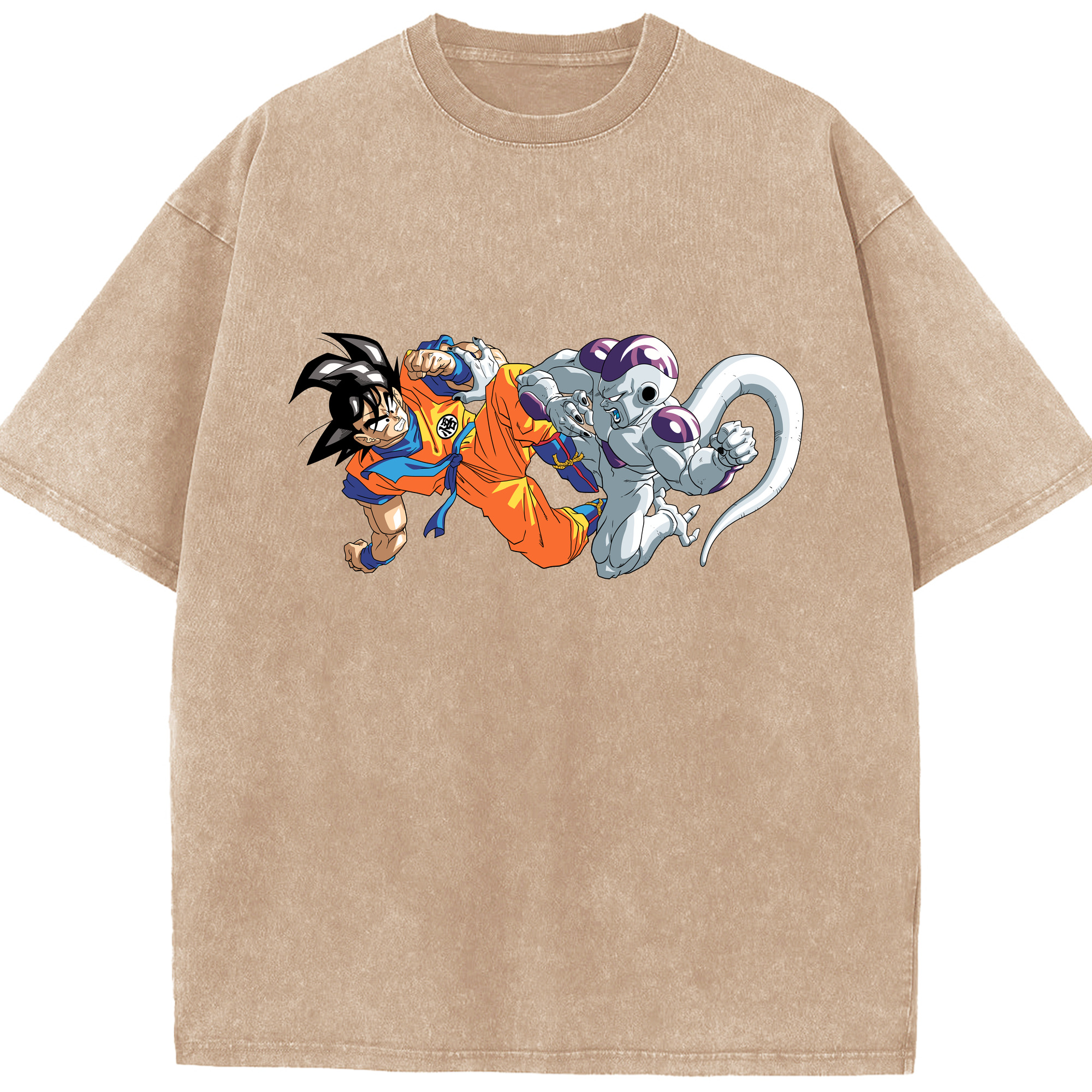 （画像用） ドラゴンボール 孫悟空（そん ごくう）Son Goku カカロット DRAGON BALL Kakarotto 綿100% ヴィンテージ風 半袖Tシャツ（フロントプリント）