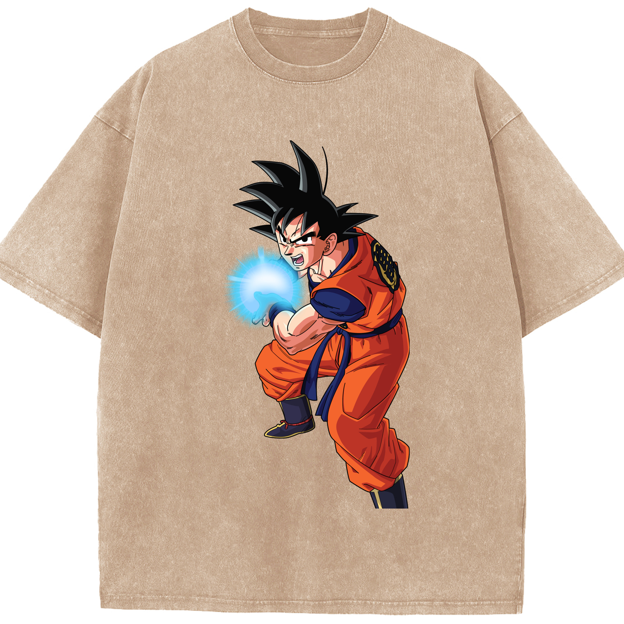 （画像用） ドラゴンボール 孫悟空（そん ごくう）Son Goku カカロット DRAGON BALL Kakarotto 綿100% ヴィンテージ風 半袖Tシャツ（フロントプリント）