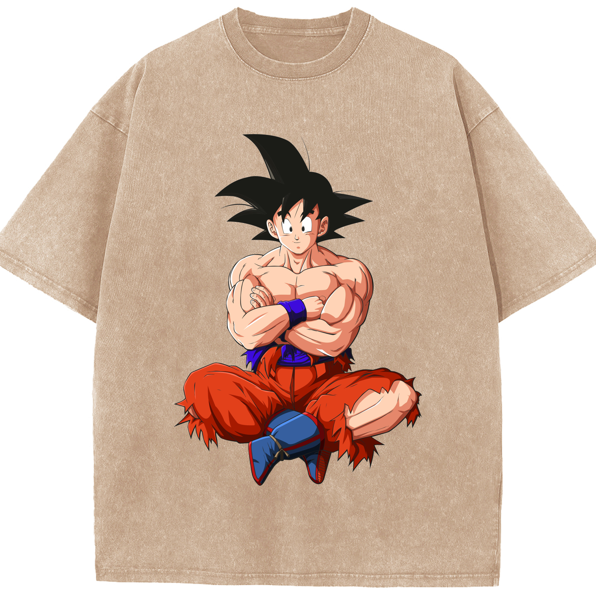 ドラゴンボール 孫悟空（そん ごくう）Son Goku カカロット DRAGON BALL Kakarotto 綿100% ヴィンテージ風 半袖Tシャツ（フロントプリント）