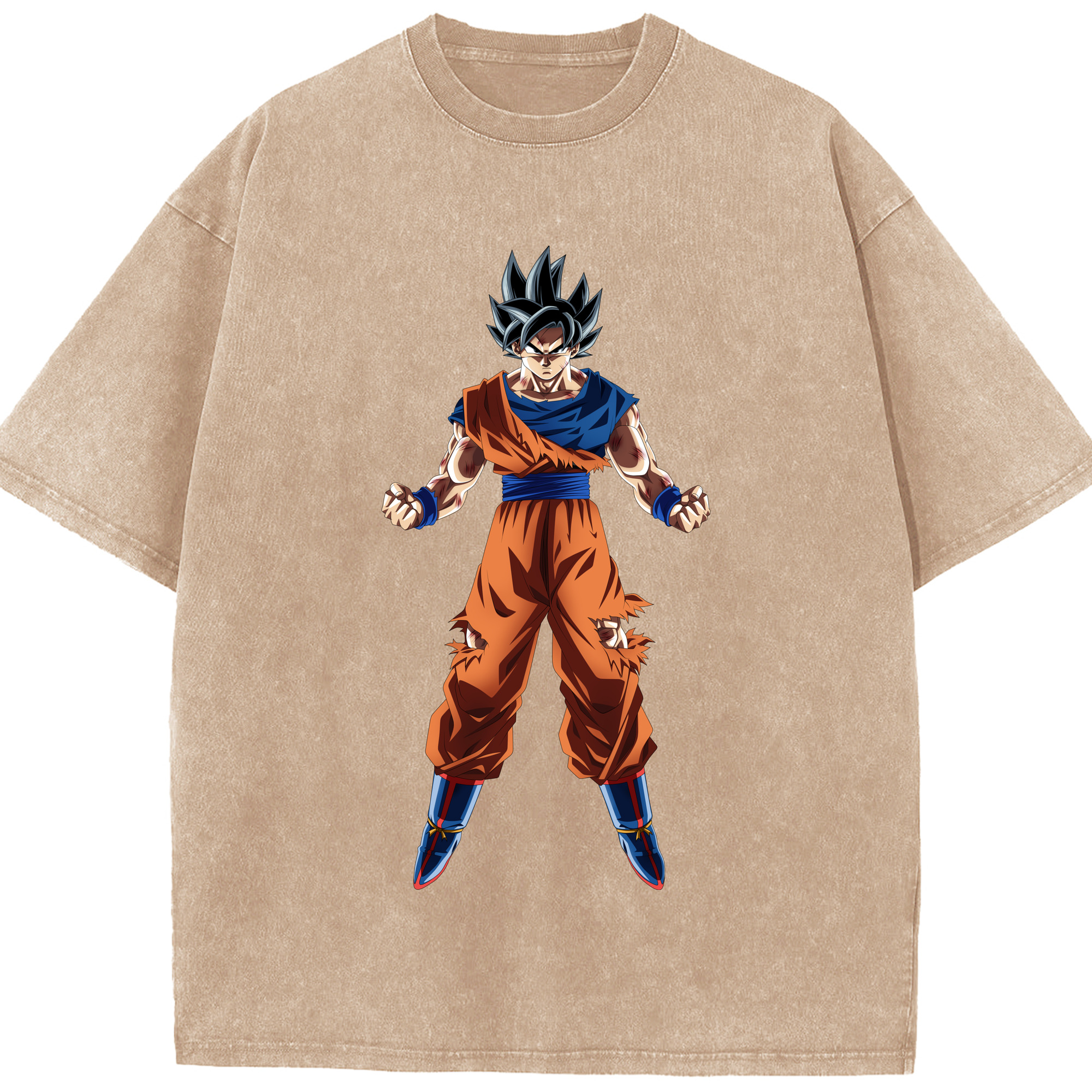 （画像用） ドラゴンボール 孫悟空（そん ごくう）Son Goku カカロット DRAGON BALL Kakarotto 綿100% ヴィンテージ風 半袖Tシャツ（フロントプリント）