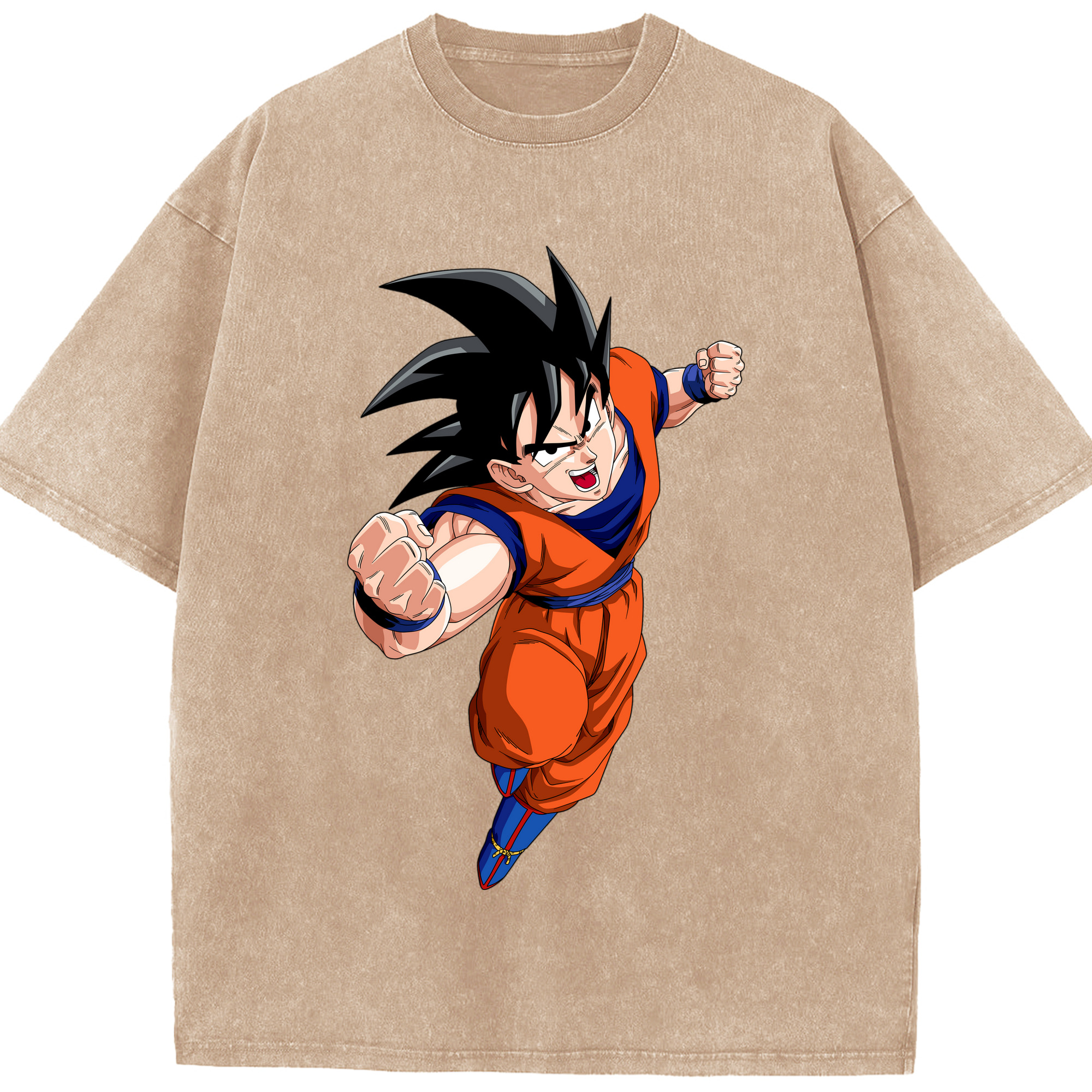 ドラゴンボール 孫悟空（そん ごくう）Son Goku カカロット DRAGON BALL Kakarotto 綿100% ヴィンテージ風 半袖Tシャツ（フロントプリント）