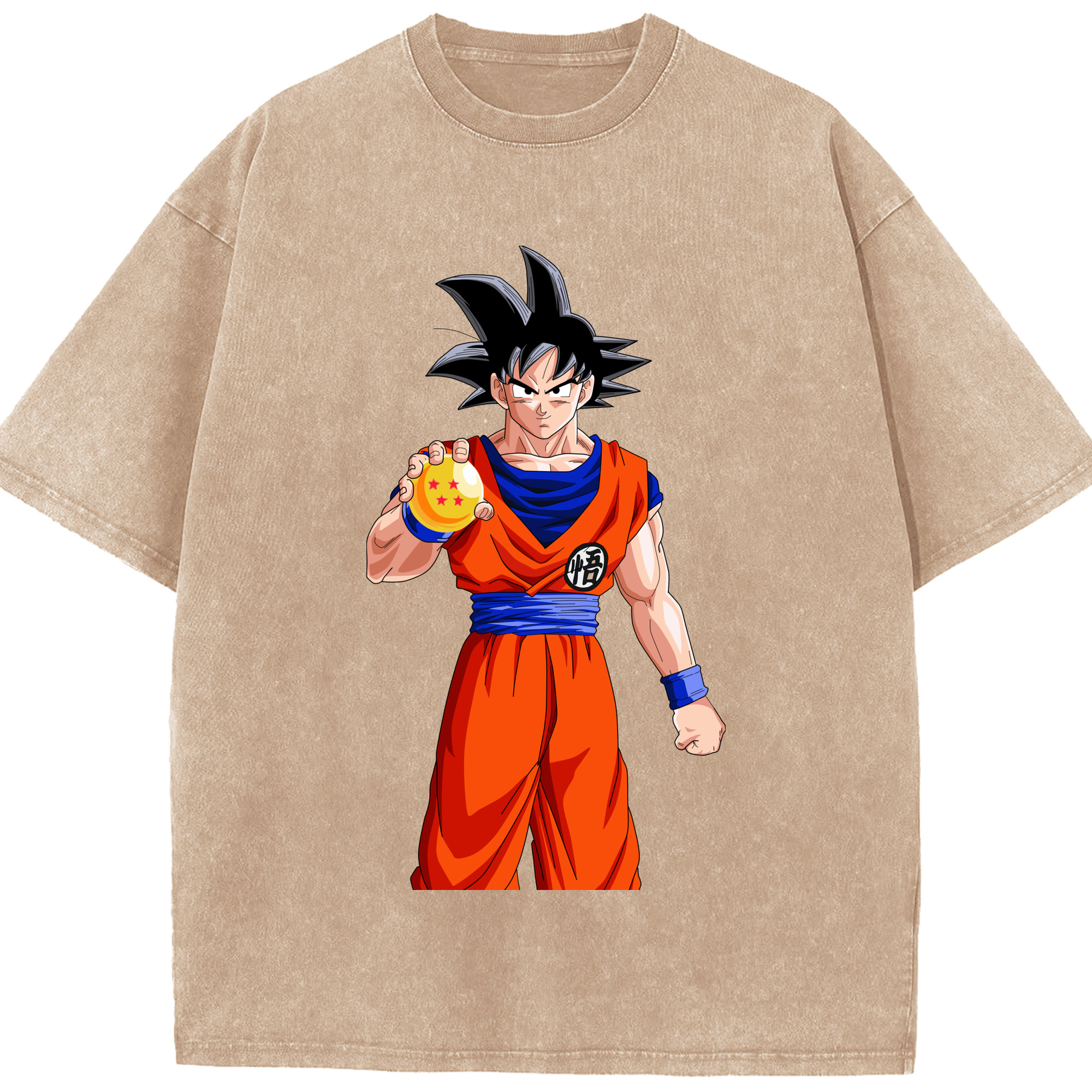 （画像用） ドラゴンボール 孫悟空（そん ごくう）Son Goku カカロット DRAGON BALL Kakarotto 綿100% ヴィンテージ風 半袖Tシャツ（フロントプリント）