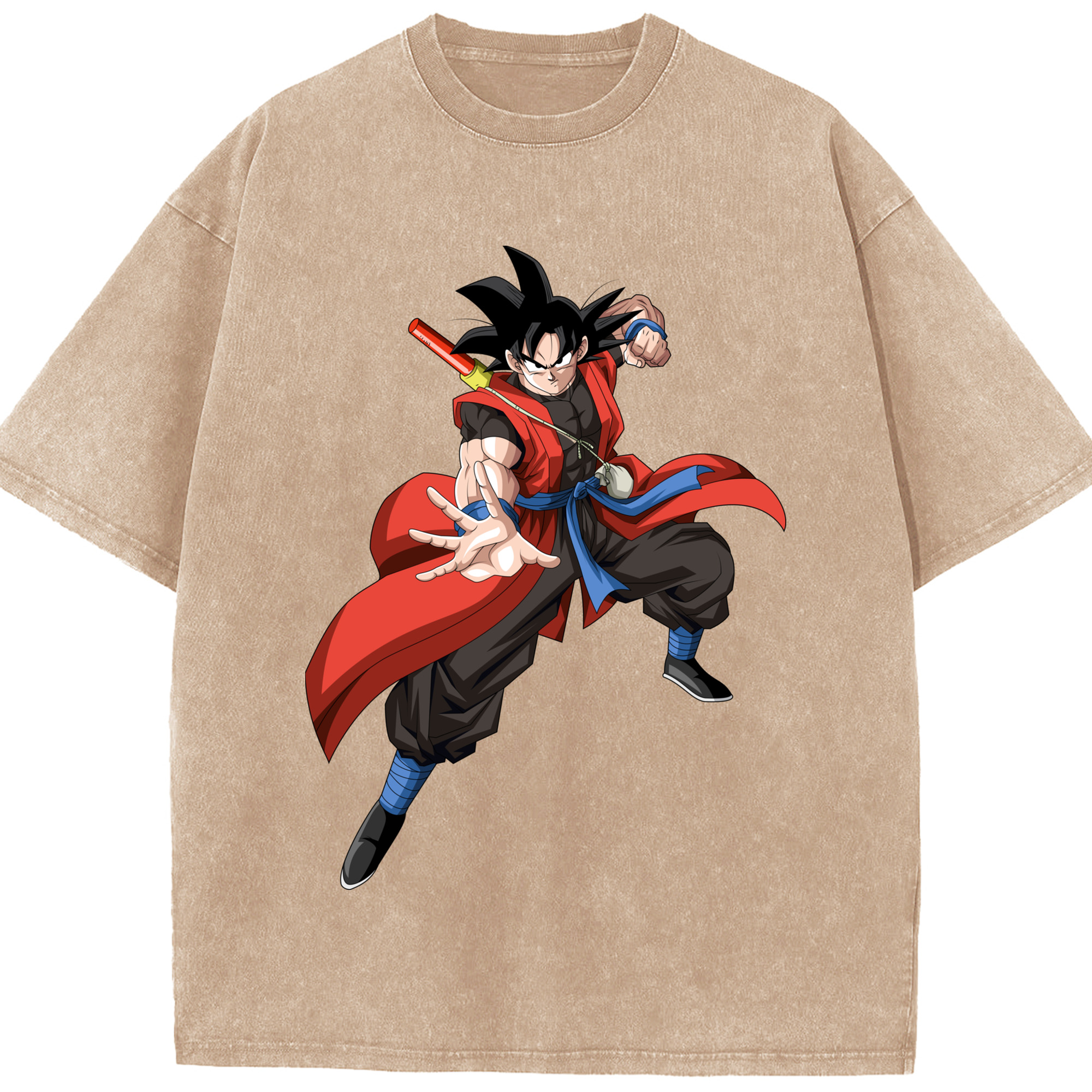 ドラゴンボール 孫悟空（そん ごくう）Son Goku カカロット DRAGON BALL Kakarotto 綿100% ヴィンテージ風 半袖Tシャツ（フロントプリント）
