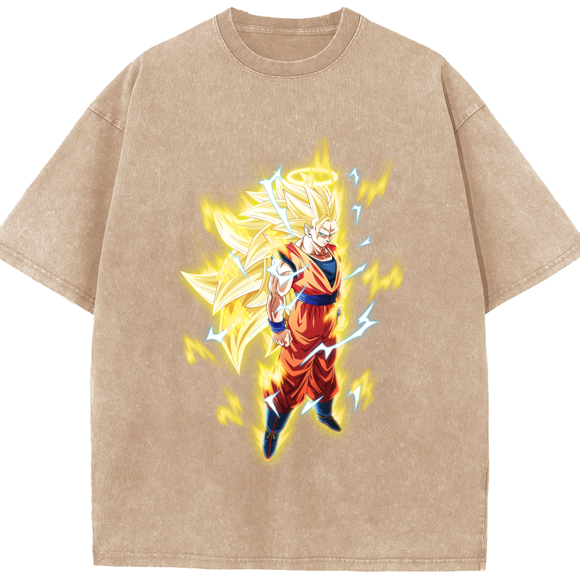 （画像用） ドラゴンボール 孫悟空（そん ごくう）Son Goku カカロット DRAGON BALL Kakarotto 綿100% ヴィンテージ風 半袖Tシャツ（フロントプリント）