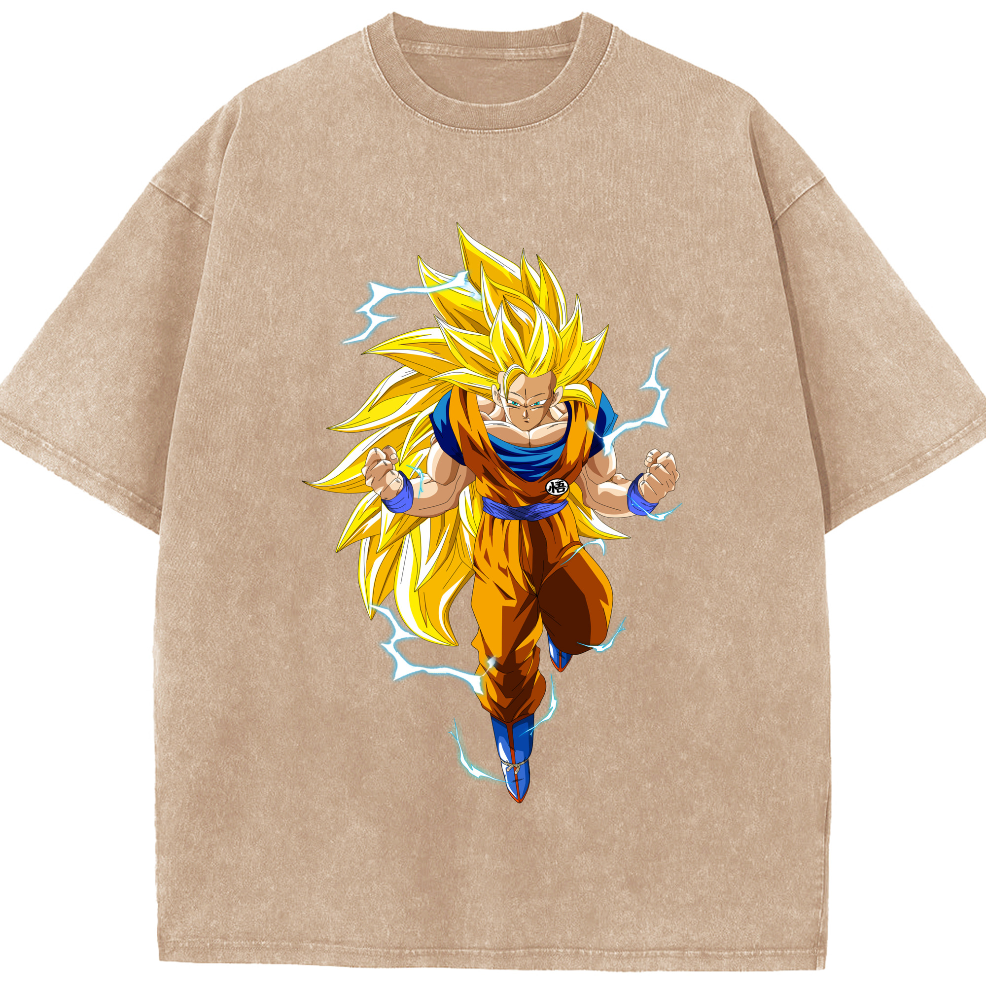 （画像用） ドラゴンボール 孫悟空（そん ごくう）Son Goku カカロット DRAGON BALL Kakarotto 綿100% ヴィンテージ風 半袖Tシャツ（フロントプリント）