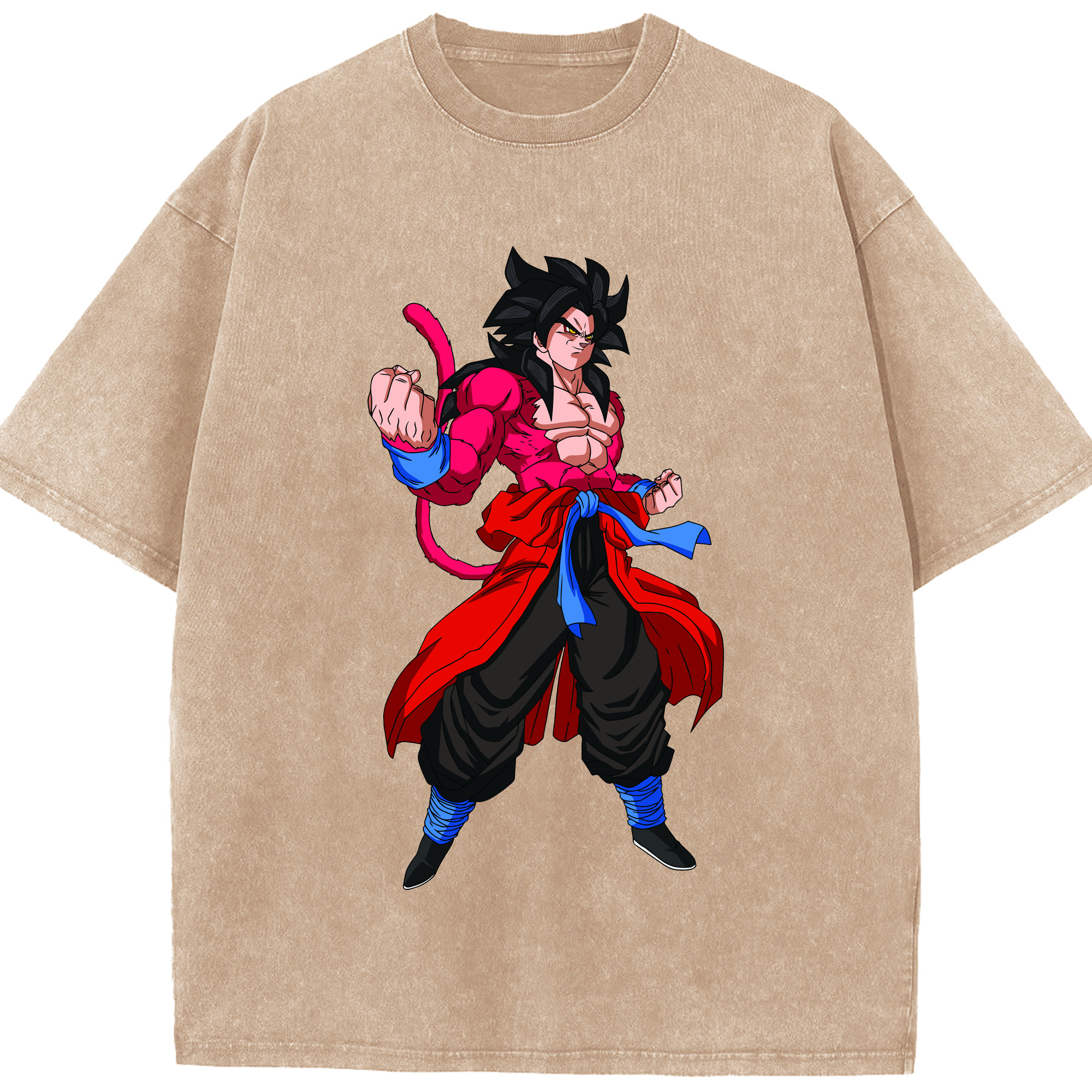 ドラゴンボール 孫悟空（そん ごくう）Son Goku カカロット DRAGON BALL Kakarotto 綿100% ヴィンテージ風 半袖Tシャツ（フロントプリント）