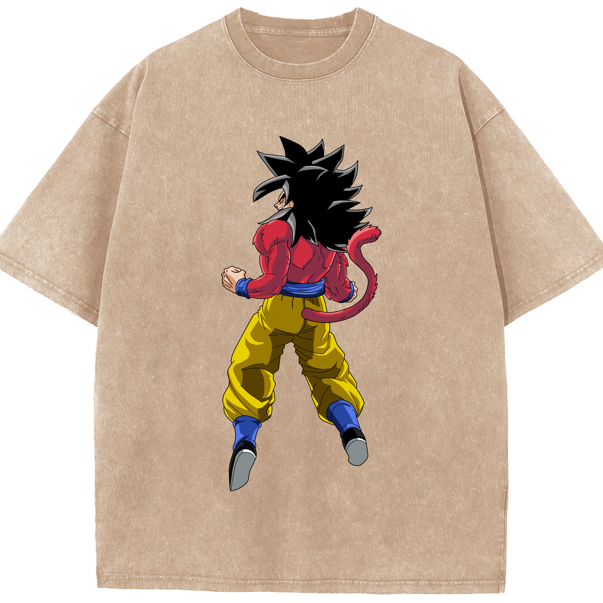（画像用） ドラゴンボール 孫悟空（そん ごくう）Son Goku カカロット DRAGON BALL Kakarotto 綿100% ヴィンテージ風 半袖Tシャツ（フロントプリント）