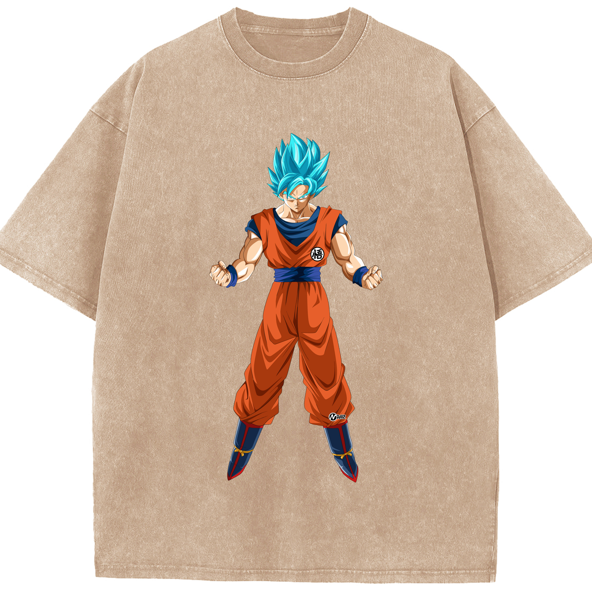 （画像用） ドラゴンボール 孫悟空（そん ごくう）Son Goku カカロット DRAGON BALL Kakarotto 綿100% ヴィンテージ風 半袖Tシャツ（フロントプリント）