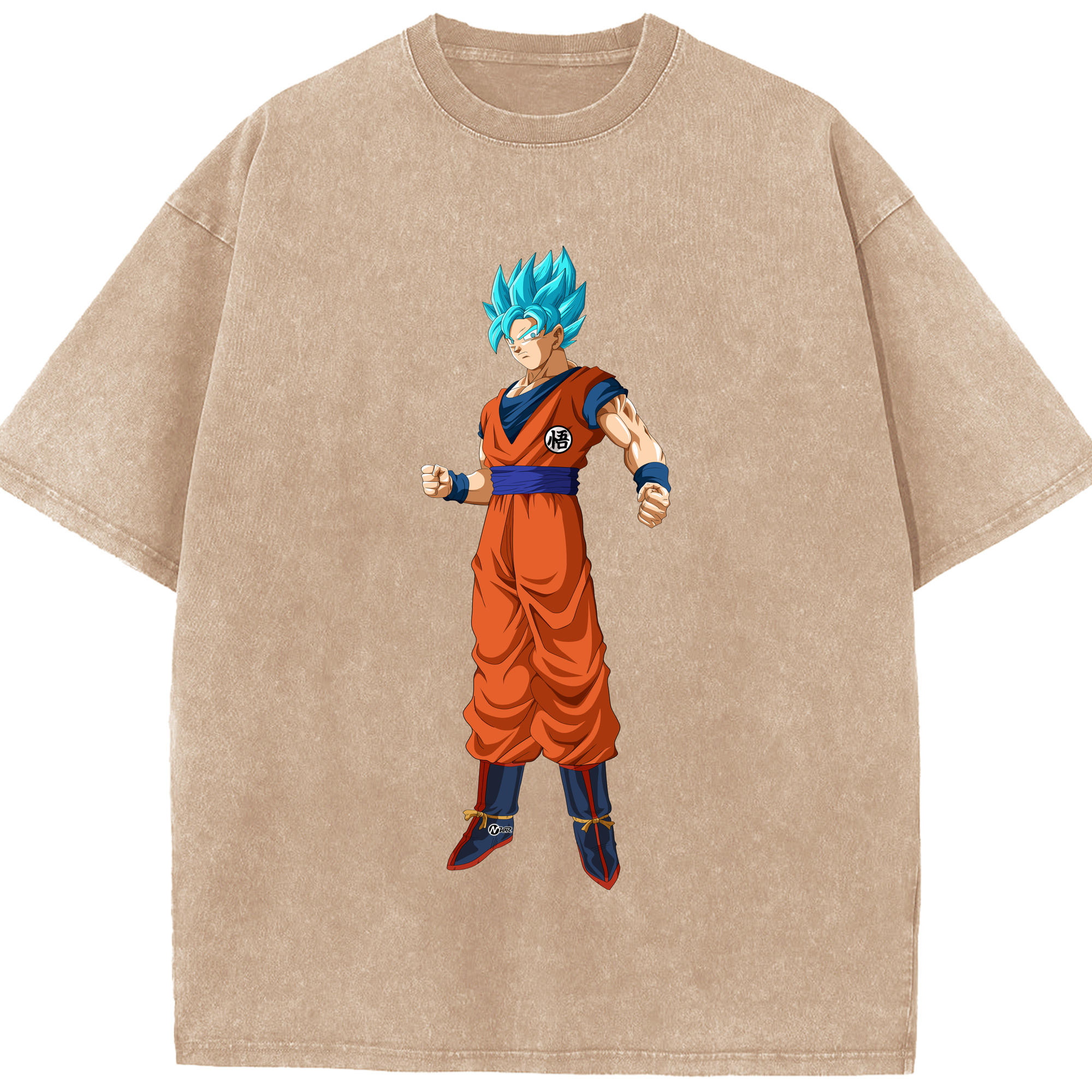 （画像用） ドラゴンボール 孫悟空（そん ごくう）Son Goku カカロット DRAGON BALL Kakarotto 綿100% ヴィンテージ風 半袖Tシャツ（フロントプリント）