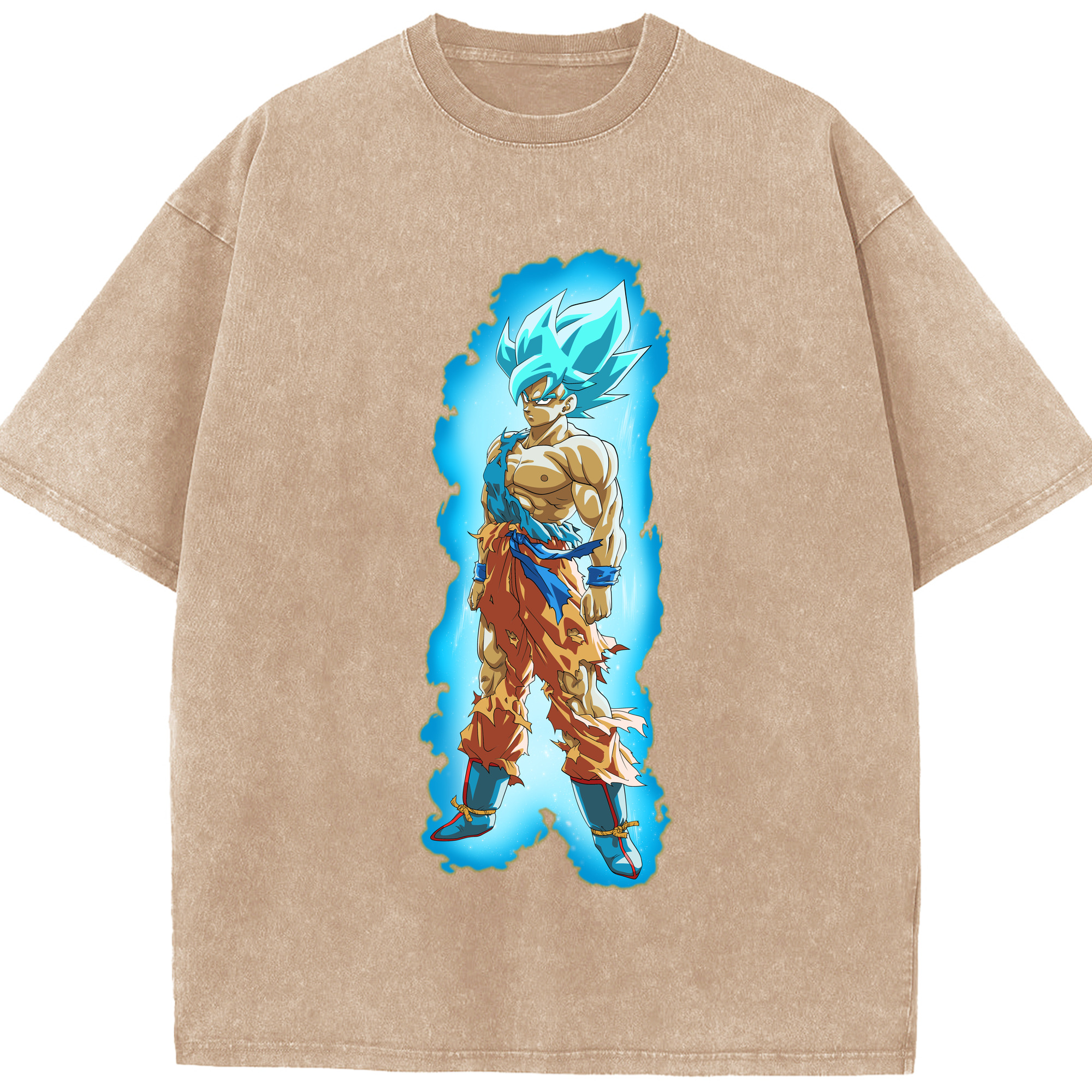 （画像用） ドラゴンボール 孫悟空（そん ごくう）Son Goku カカロット DRAGON BALL Kakarotto 綿100% ヴィンテージ風 半袖Tシャツ（フロントプリント）