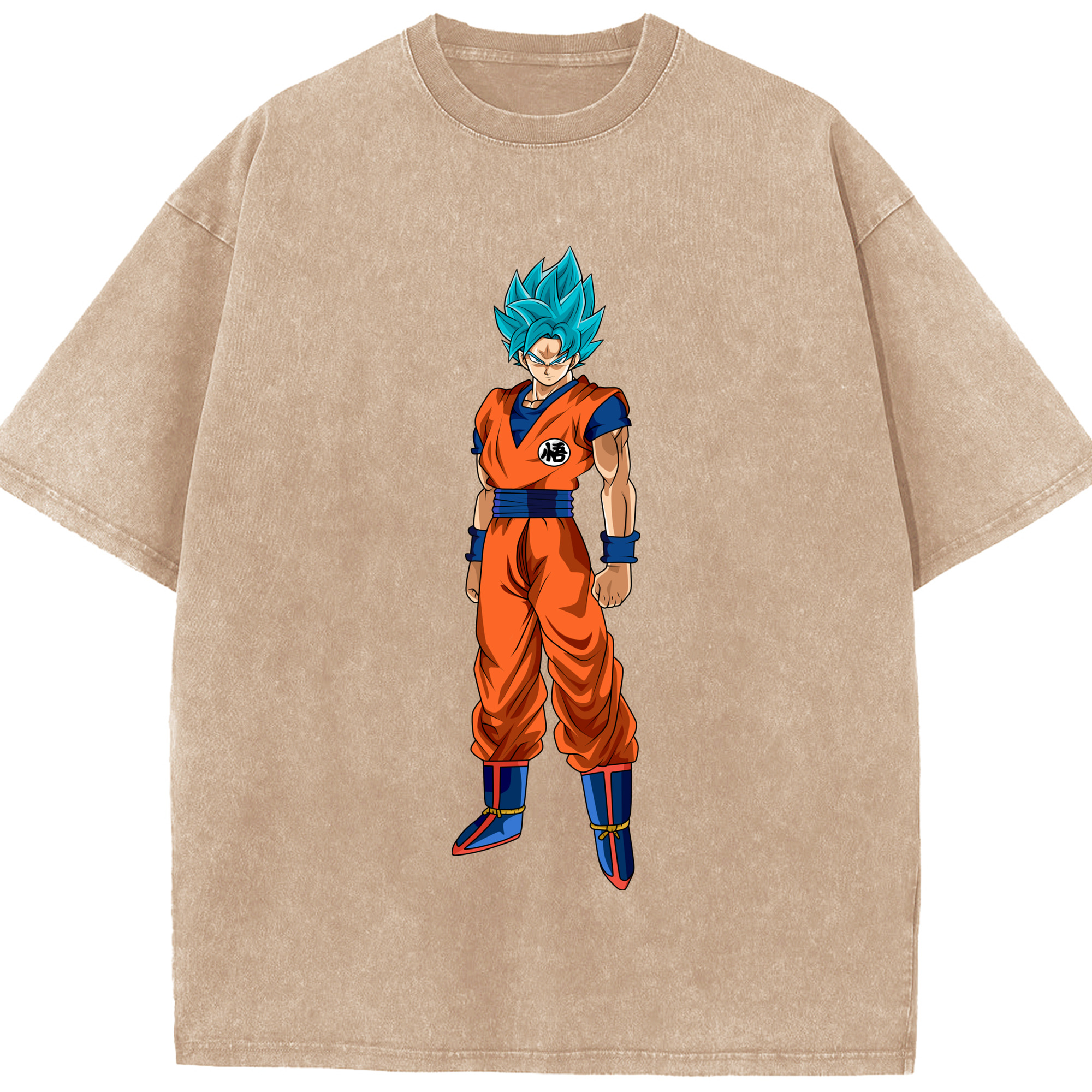 （画像用） ドラゴンボール 孫悟空（そん ごくう）Son Goku カカロット DRAGON BALL Kakarotto 綿100% ヴィンテージ風 半袖Tシャツ（フロントプリント）