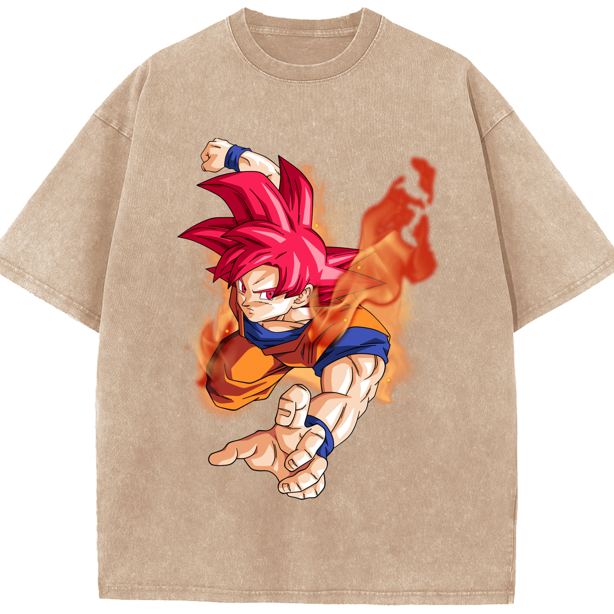 （画像用） ドラゴンボール 孫悟空（そん ごくう）Son Goku カカロット DRAGON BALL Kakarotto 綿100% ヴィンテージ風 半袖Tシャツ（フロントプリント）