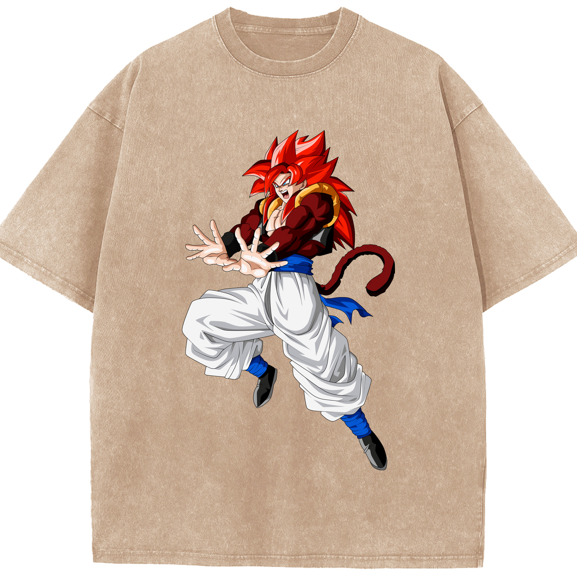 （画像用） ドラゴンボール 孫悟空（そん ごくう）Son Goku カカロット DRAGON BALL Kakarotto 綿100% ヴィンテージ風 半袖Tシャツ（フロントプリント）