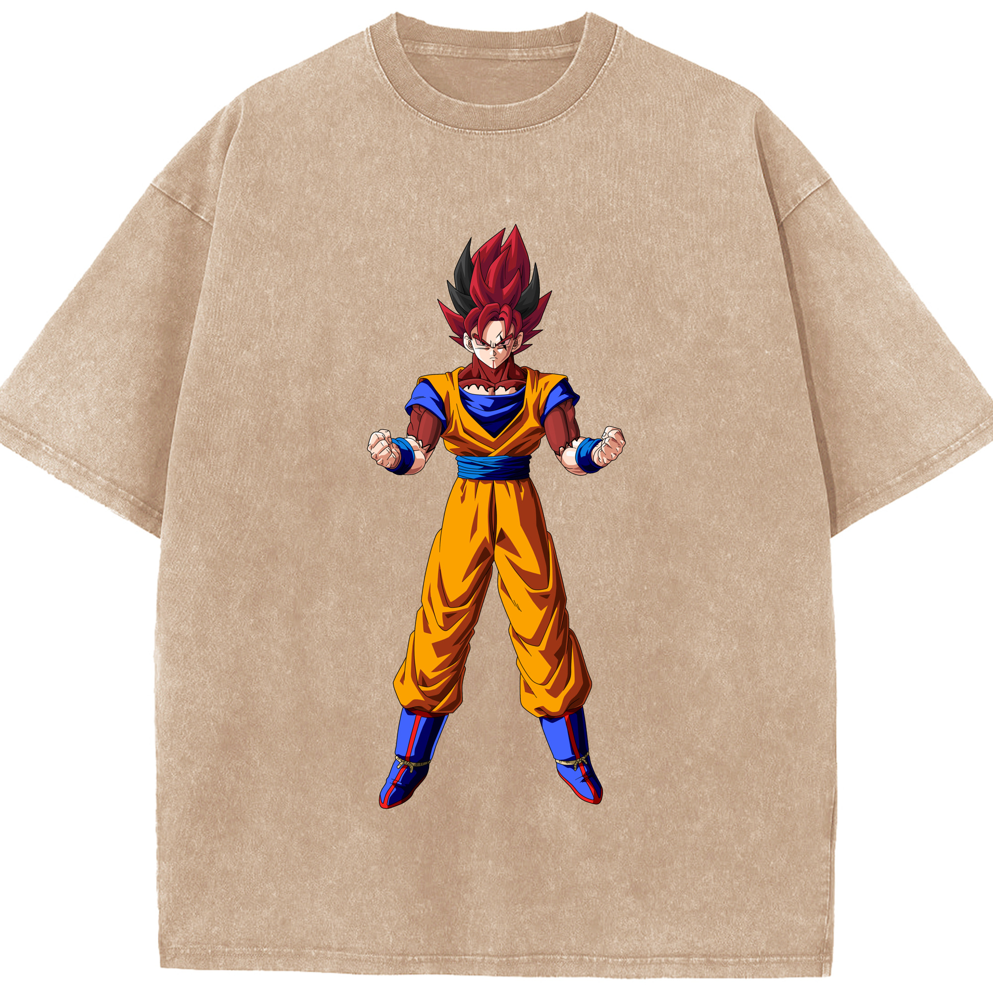 （画像用） ドラゴンボール 孫悟空（そん ごくう）Son Goku カカロット DRAGON BALL Kakarotto 綿100% ヴィンテージ風 半袖Tシャツ（フロントプリント）