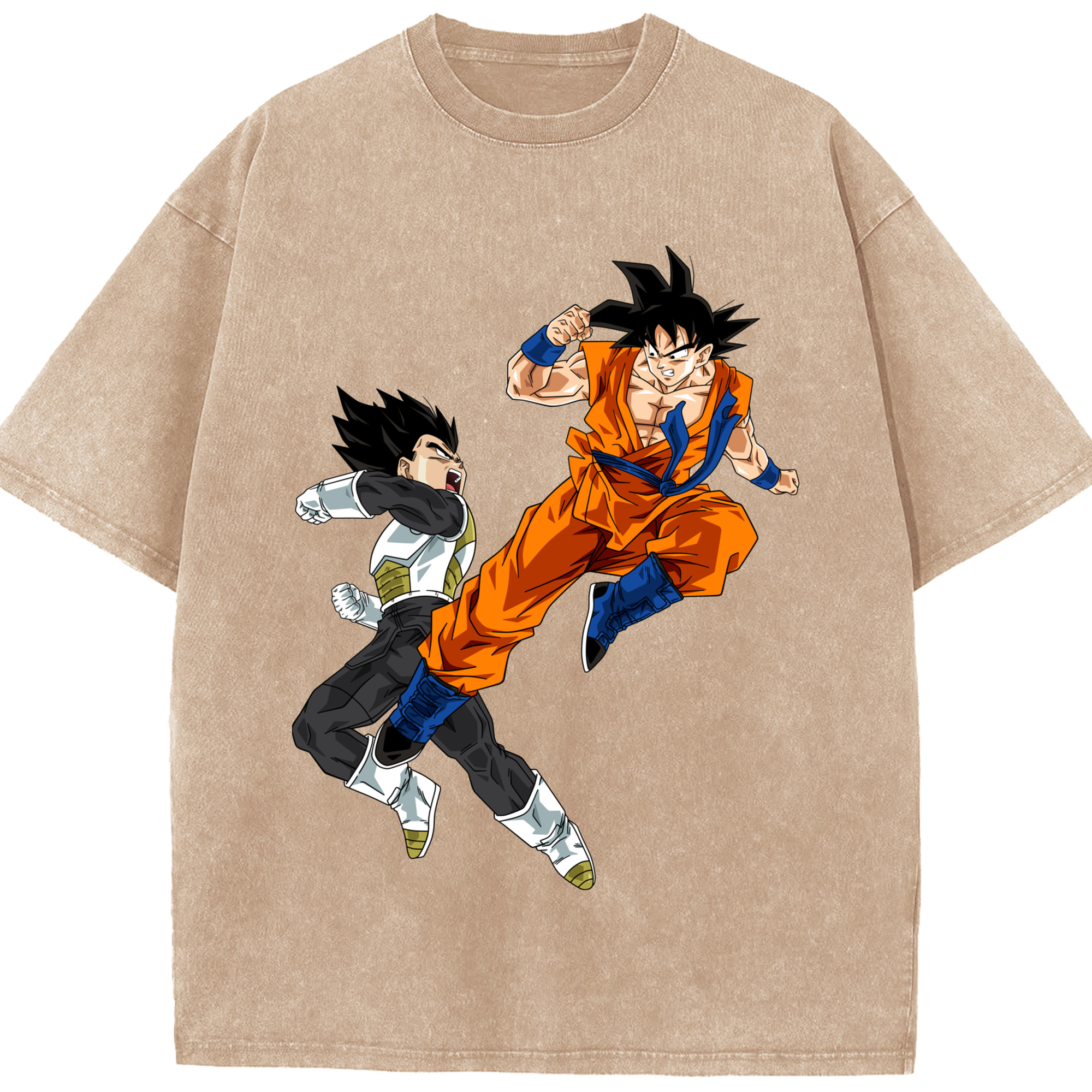 （画像用） ドラゴンボール 孫悟空（そん ごくう）Son Goku カカロット DRAGON BALL Kakarotto 綿100% ヴィンテージ風 半袖Tシャツ（フロントプリント）