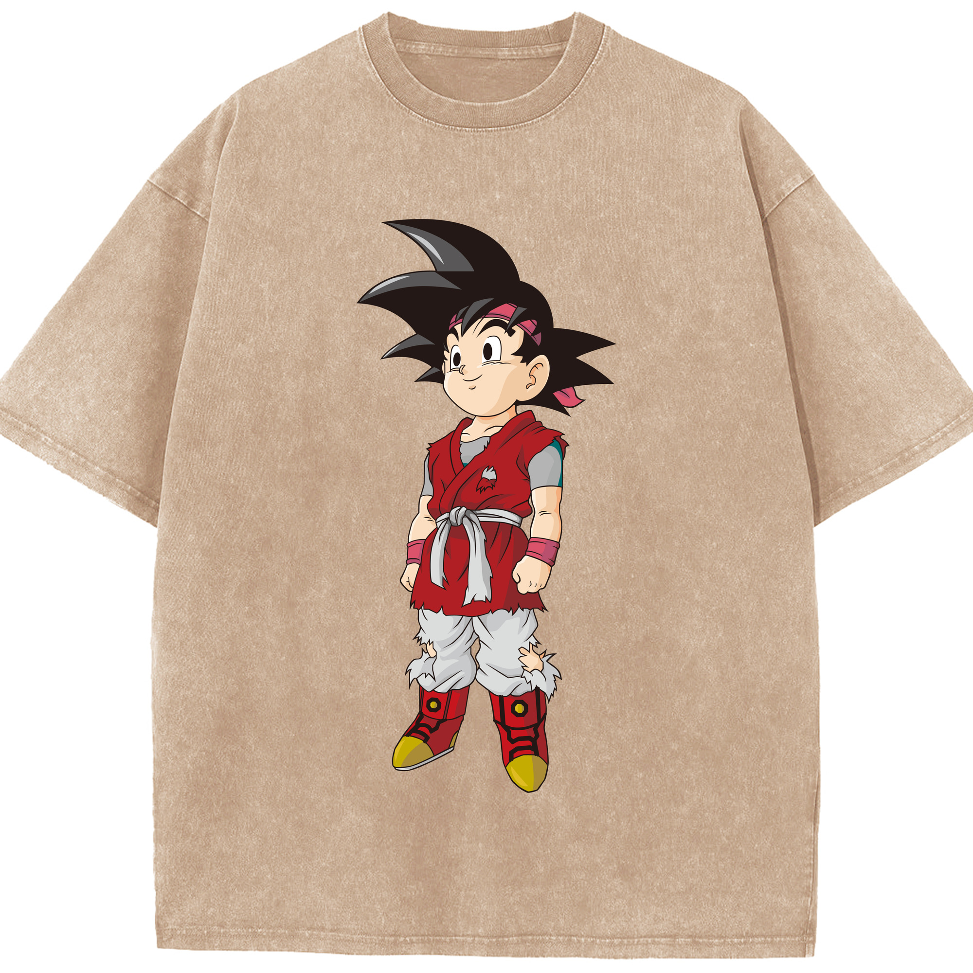 （画像用） ドラゴンボール 孫悟空（そん ごくう）Son Goku カカロット DRAGON BALL Kakarotto 綿100% ヴィンテージ風 半袖Tシャツ（フロントプリント）