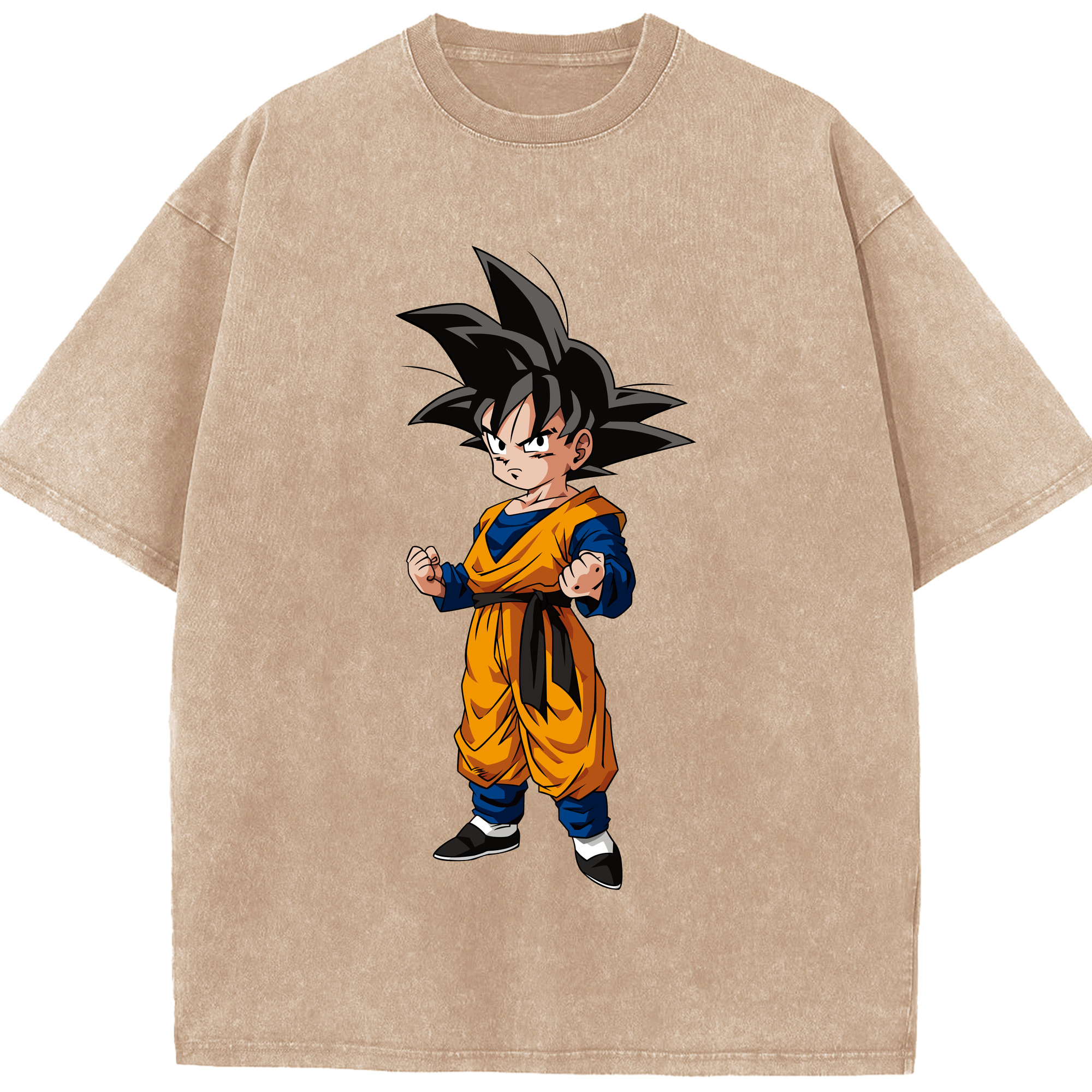 （画像用） ドラゴンボール 孫悟空（そん ごくう）Son Goku カカロット DRAGON BALL Kakarotto 綿100% ヴィンテージ風 半袖Tシャツ（フロントプリント）
