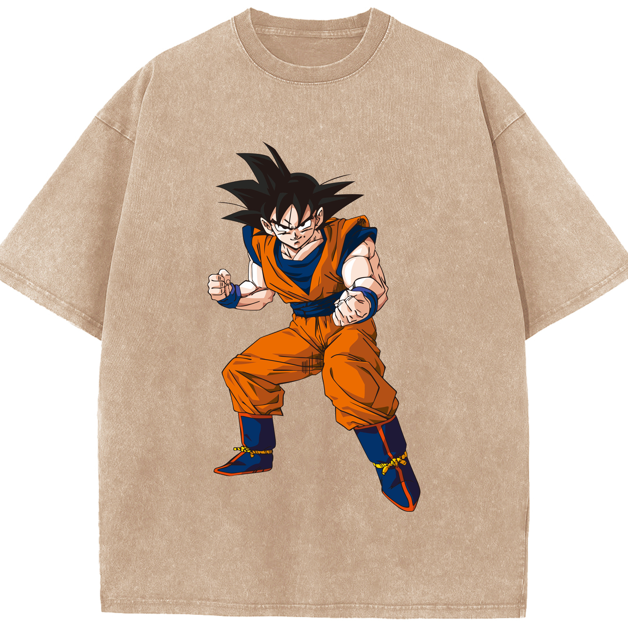 ドラゴンボール 孫悟空（そん ごくう）Son Goku カカロット DRAGON BALL Kakarotto 綿100% ヴィンテージ風 半袖Tシャツ（フロントプリント）