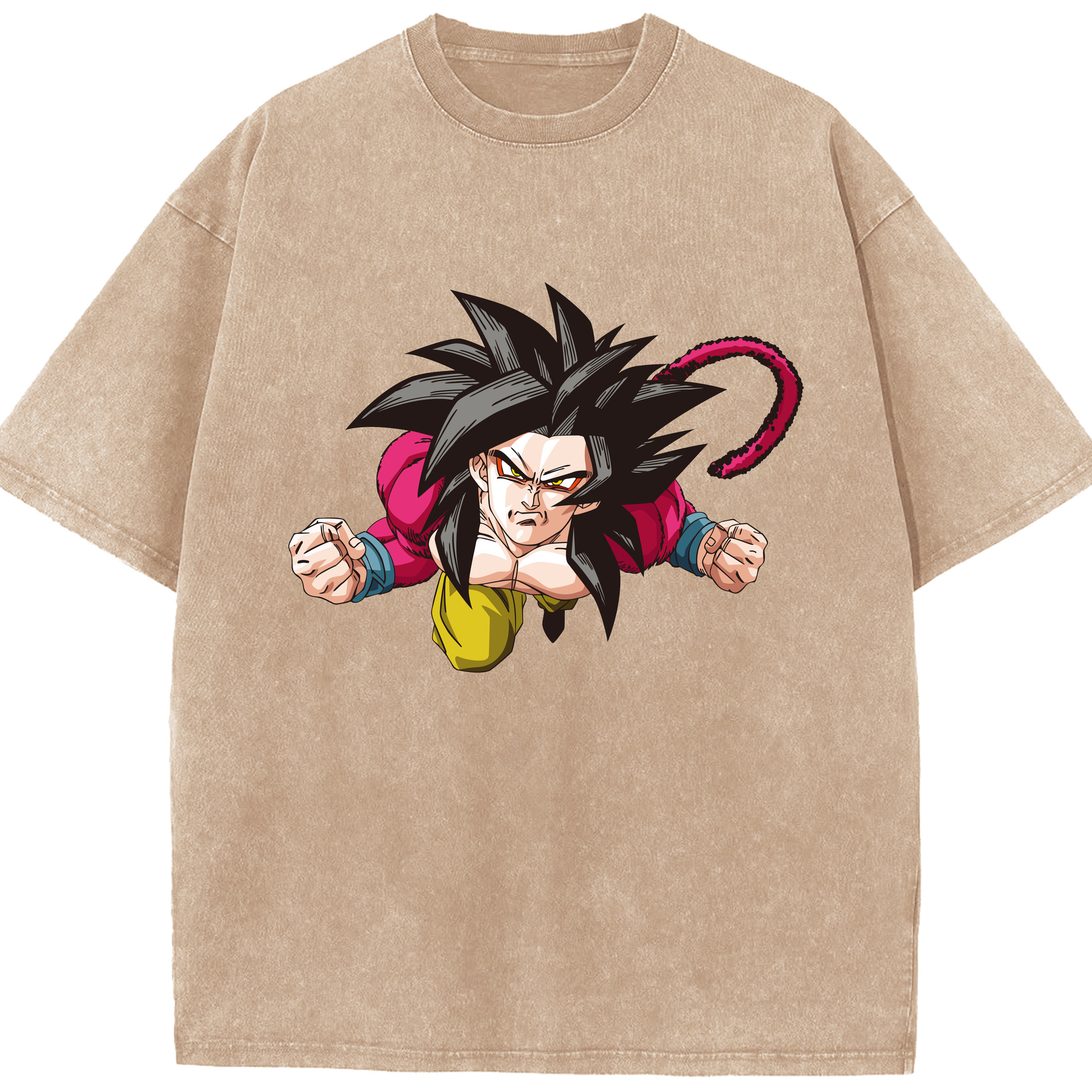 （画像用） ドラゴンボール 孫悟空（そん ごくう）Son Goku カカロット DRAGON BALL Kakarotto 綿100% ヴィンテージ風 半袖Tシャツ（フロントプリント）