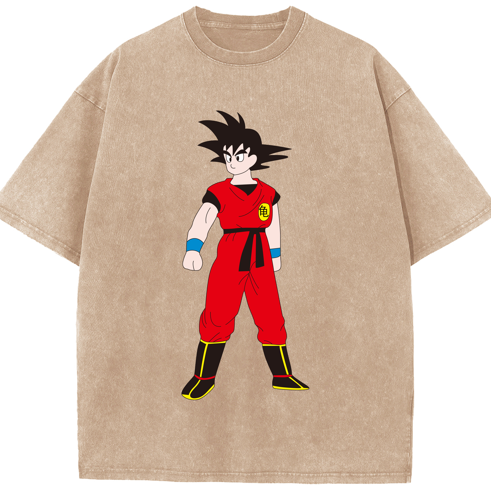 （画像用） ドラゴンボール 孫悟空（そん ごくう）Son Goku カカロット DRAGON BALL Kakarotto 綿100% ヴィンテージ風 半袖Tシャツ（フロントプリント）