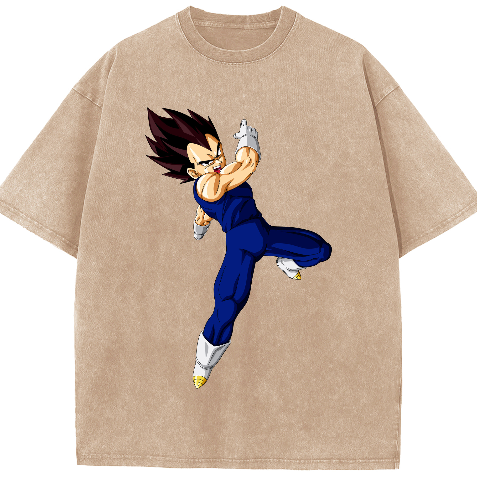 （画像用） ドラゴンボール ベジータ四世（Bejīta Yonsei）DRAGON BALL Vegeta IV 綿100% ヴィンテージ風 半袖Tシャツ（フロントプリント）