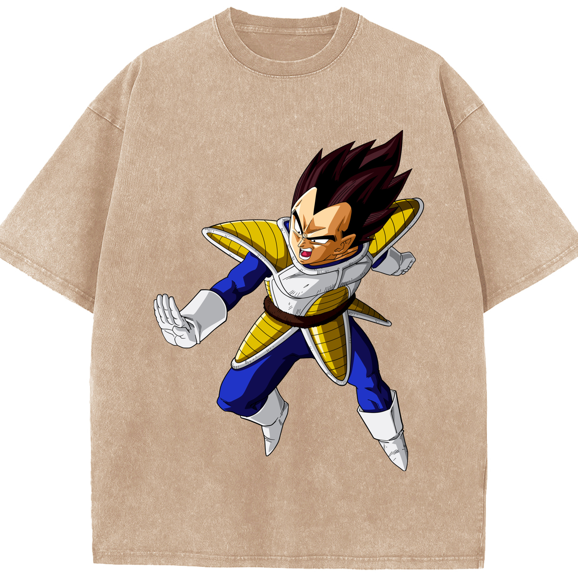 （画像用） ドラゴンボール ベジータ四世（Bejīta Yonsei）DRAGON BALL Vegeta IV 綿100% ヴィンテージ風 半袖Tシャツ（フロントプリント）