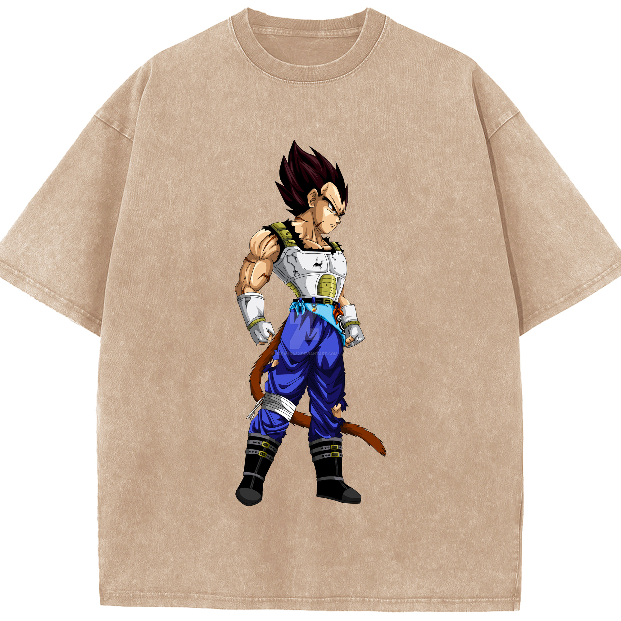 （画像用） ドラゴンボール ベジータ四世（Bejīta Yonsei）DRAGON BALL Vegeta IV 綿100% ヴィンテージ風 半袖Tシャツ（フロントプリント）