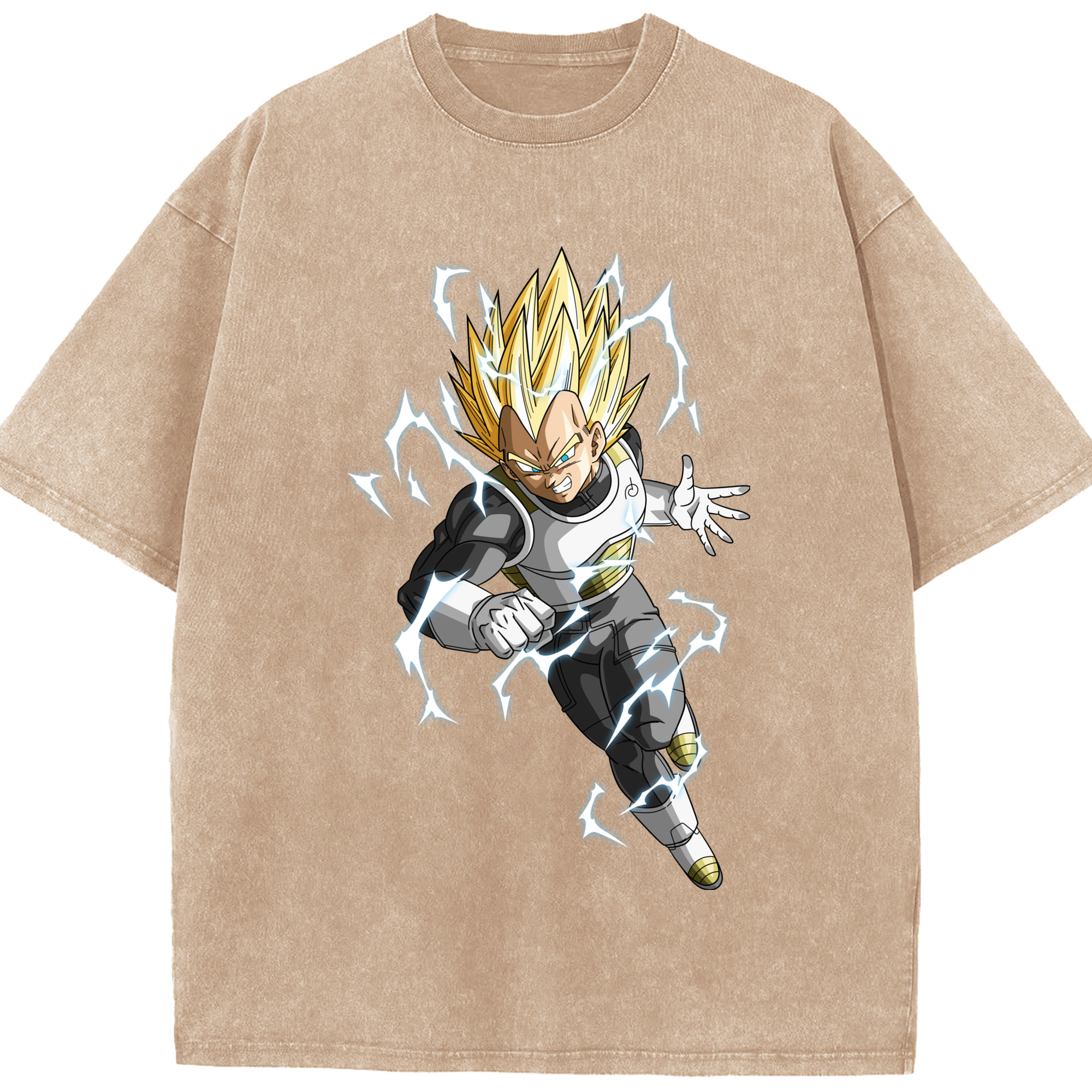 （画像用） ドラゴンボール ベジータ四世（Bejīta Yonsei）DRAGON BALL Vegeta IV 綿100% ヴィンテージ風 半袖Tシャツ（フロントプリント）