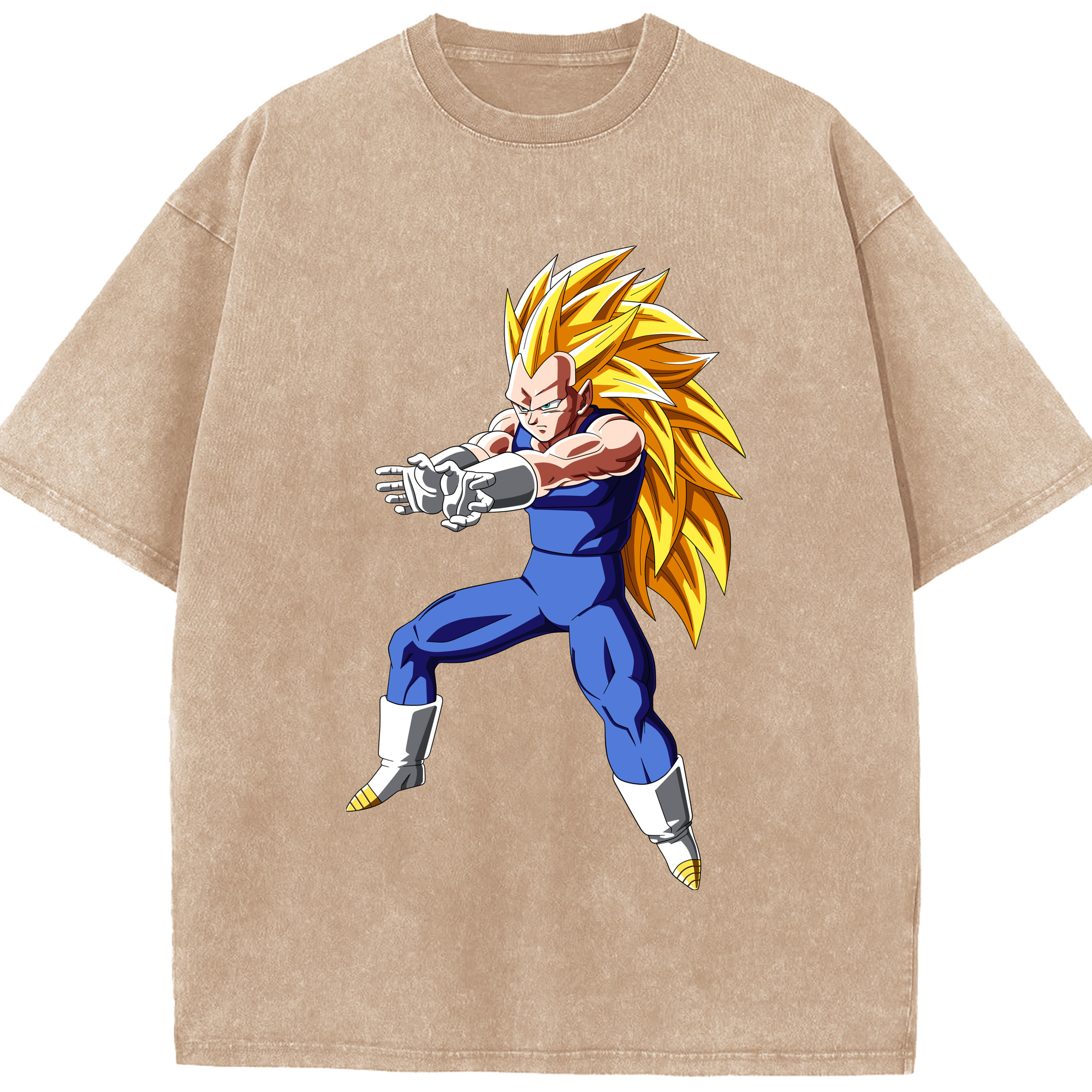 （画像用） ドラゴンボール ベジータ四世（Bejīta Yonsei）DRAGON BALL Vegeta IV 綿100% ヴィンテージ風 半袖Tシャツ（フロントプリント）