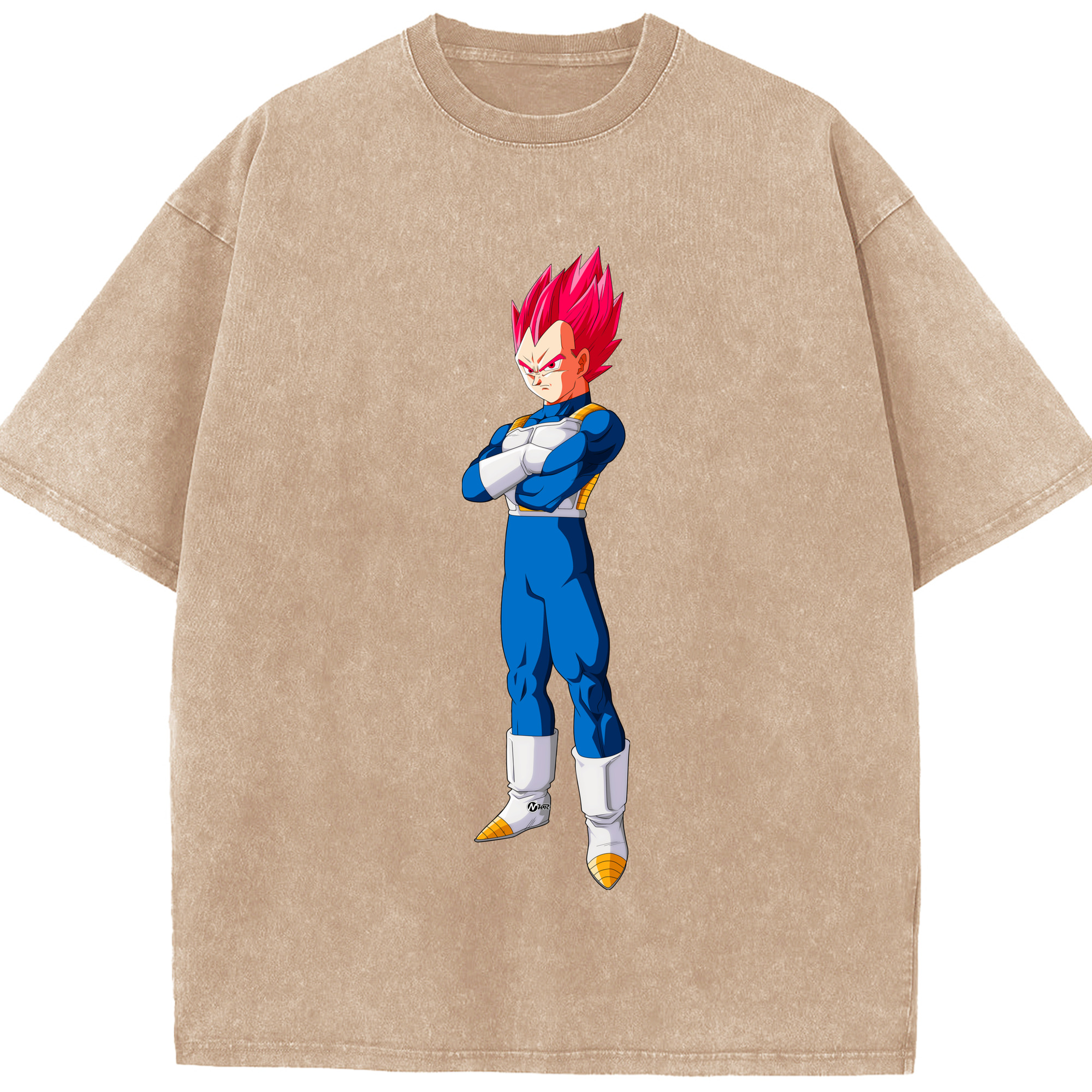（画像用） ドラゴンボール ベジータ四世（Bejīta Yonsei）DRAGON BALL Vegeta IV 綿100% ヴィンテージ風 半袖Tシャツ（フロントプリント）