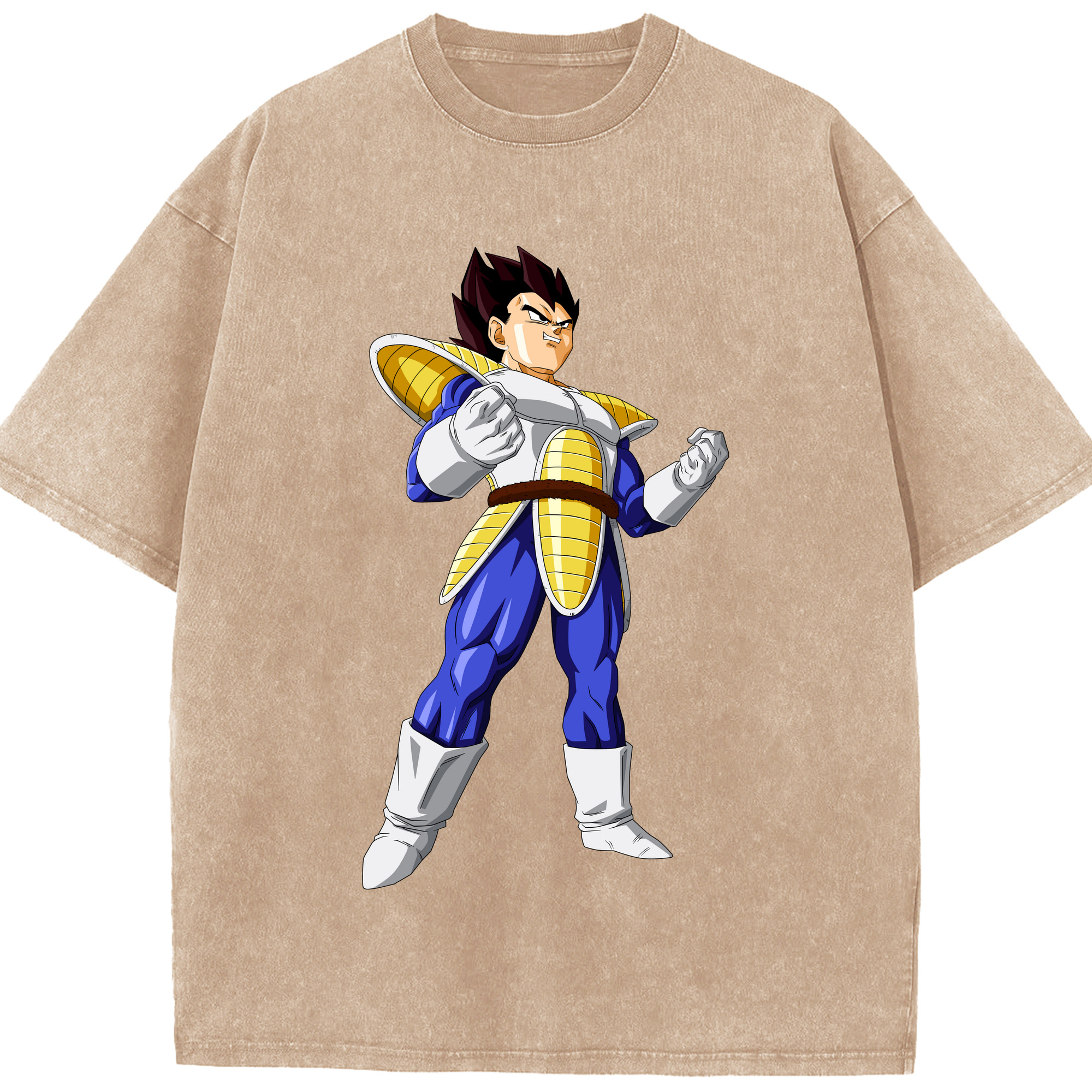（画像用） ドラゴンボール ベジータ四世（Bejīta Yonsei）DRAGON BALL Vegeta IV 綿100% ヴィンテージ風 半袖Tシャツ（フロントプリント）