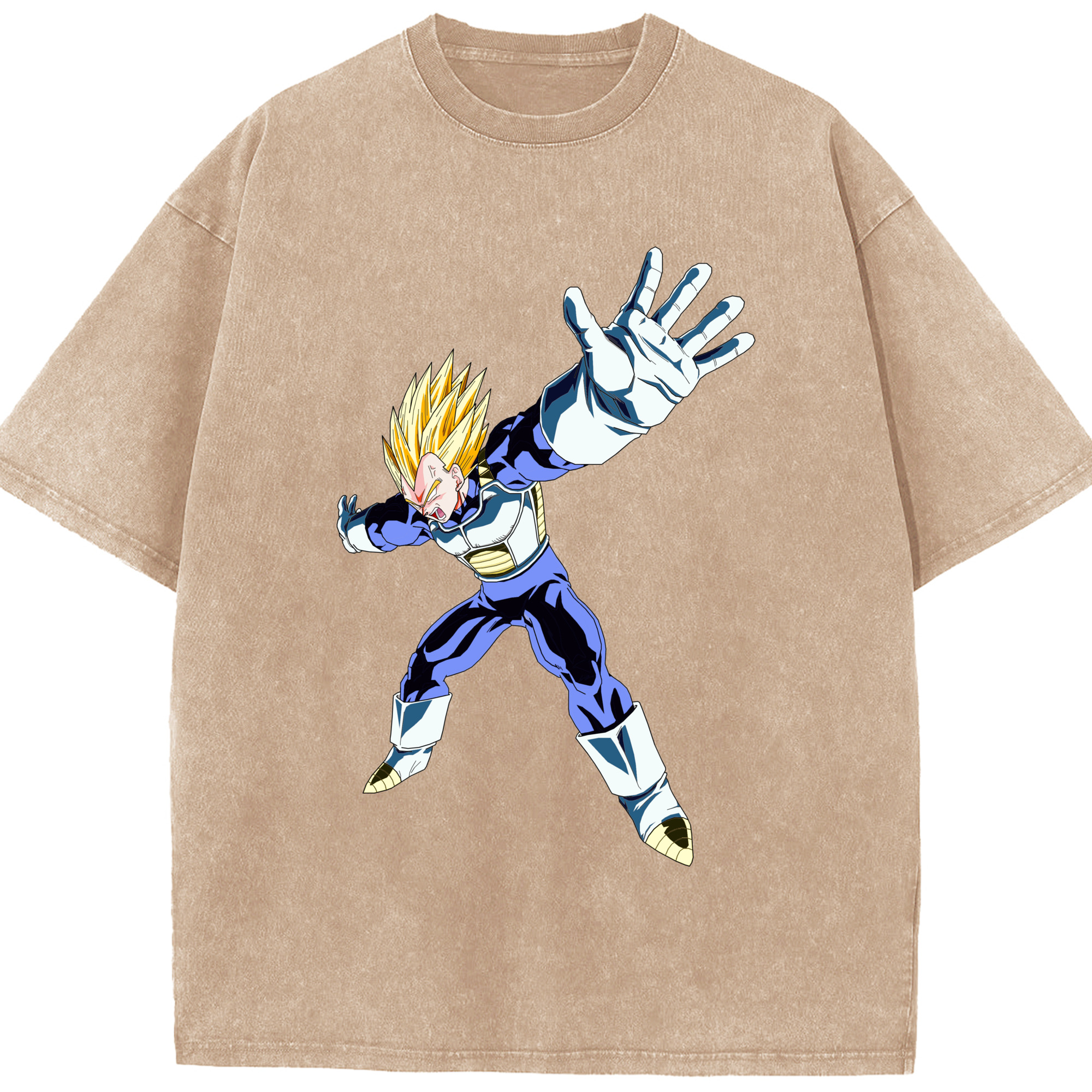 （画像用） ドラゴンボール ベジータ四世（Bejīta Yonsei）DRAGON BALL Vegeta IV 綿100% ヴィンテージ風 半袖Tシャツ（フロントプリント）