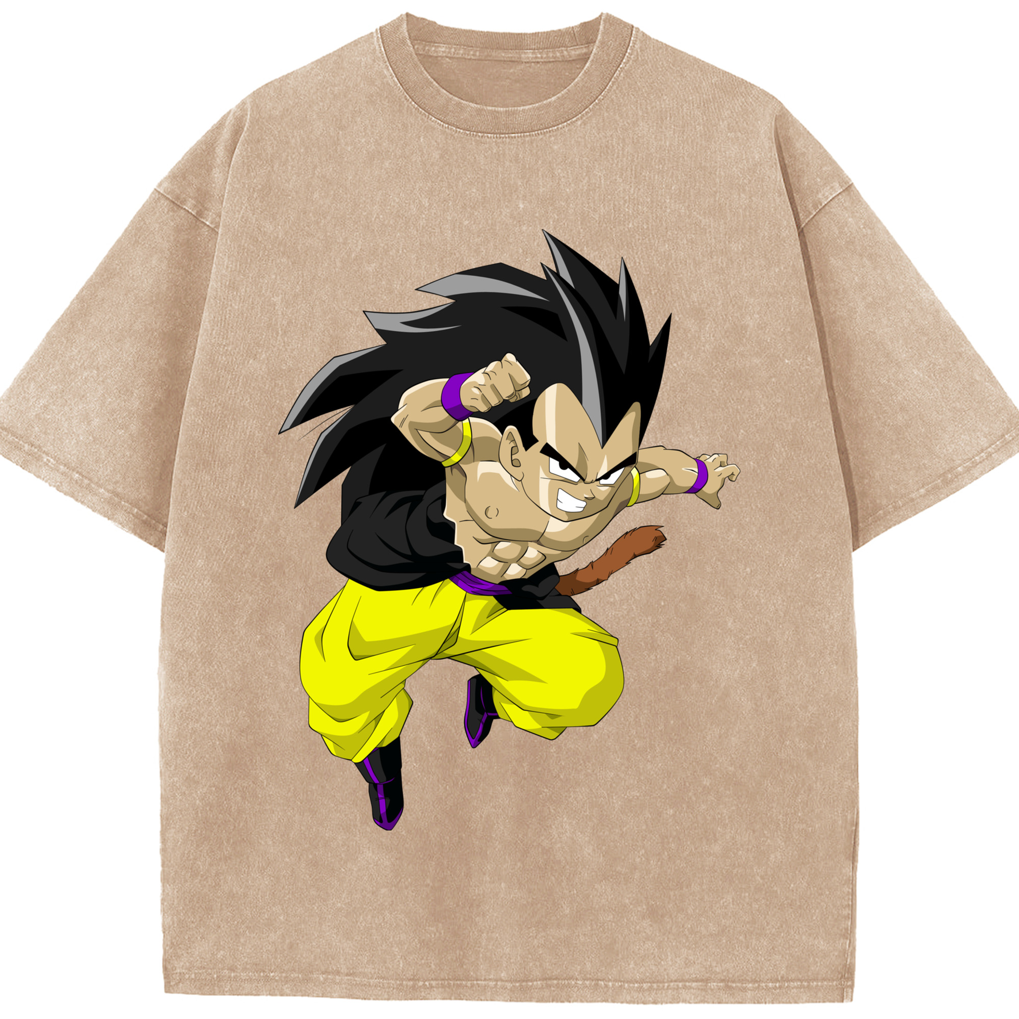 （画像用） ドラゴンボール ベジータ四世（Bejīta Yonsei）DRAGON BALL Vegeta IV 綿100% ヴィンテージ風 半袖Tシャツ（フロントプリント）